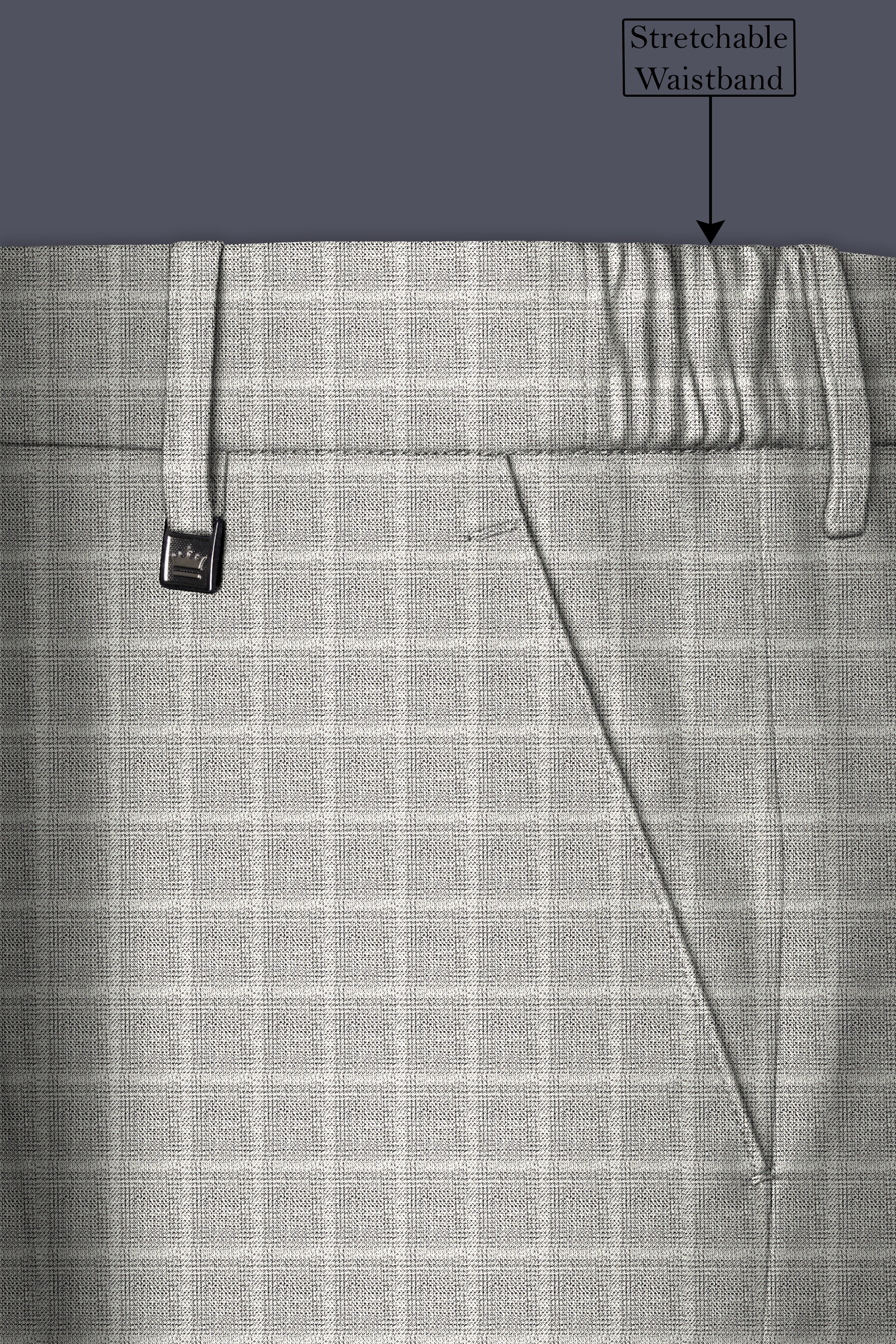 Timberwolf light gray Plaid Double Breasted Suit