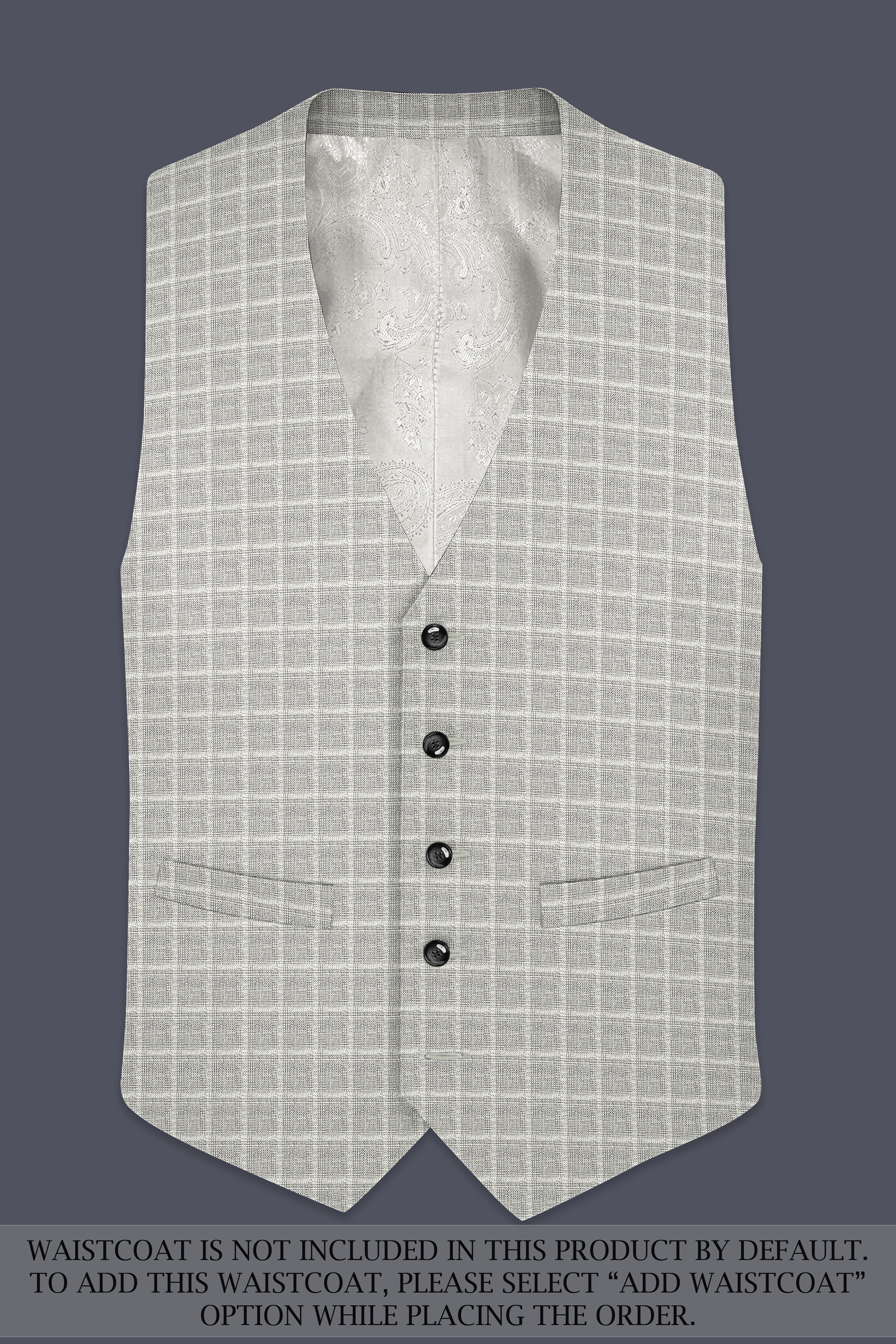 Timberwolf light gray Plaid Double Breasted Suit