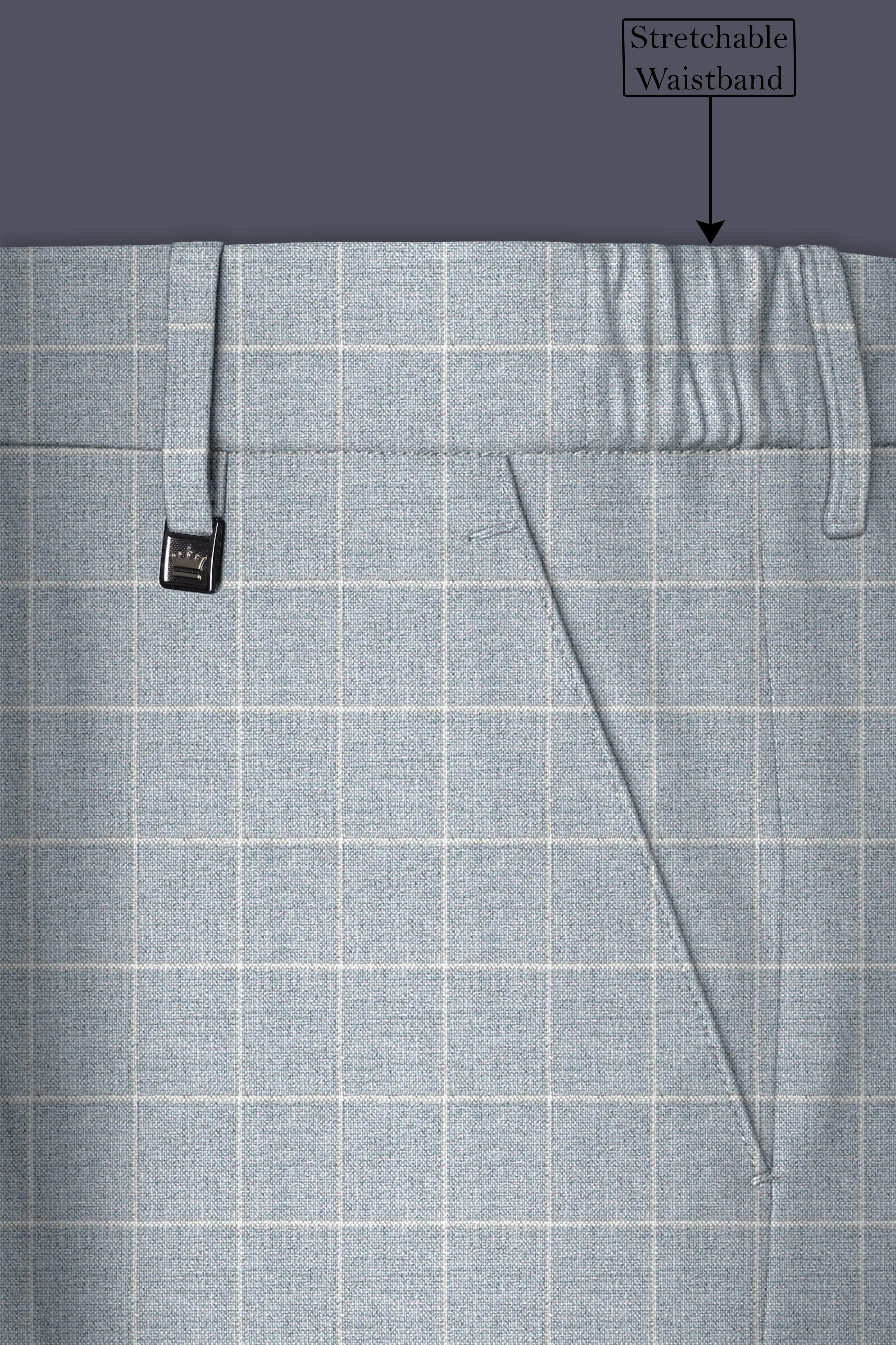 Hurricane Gray Windowpane Double Breasted Suit