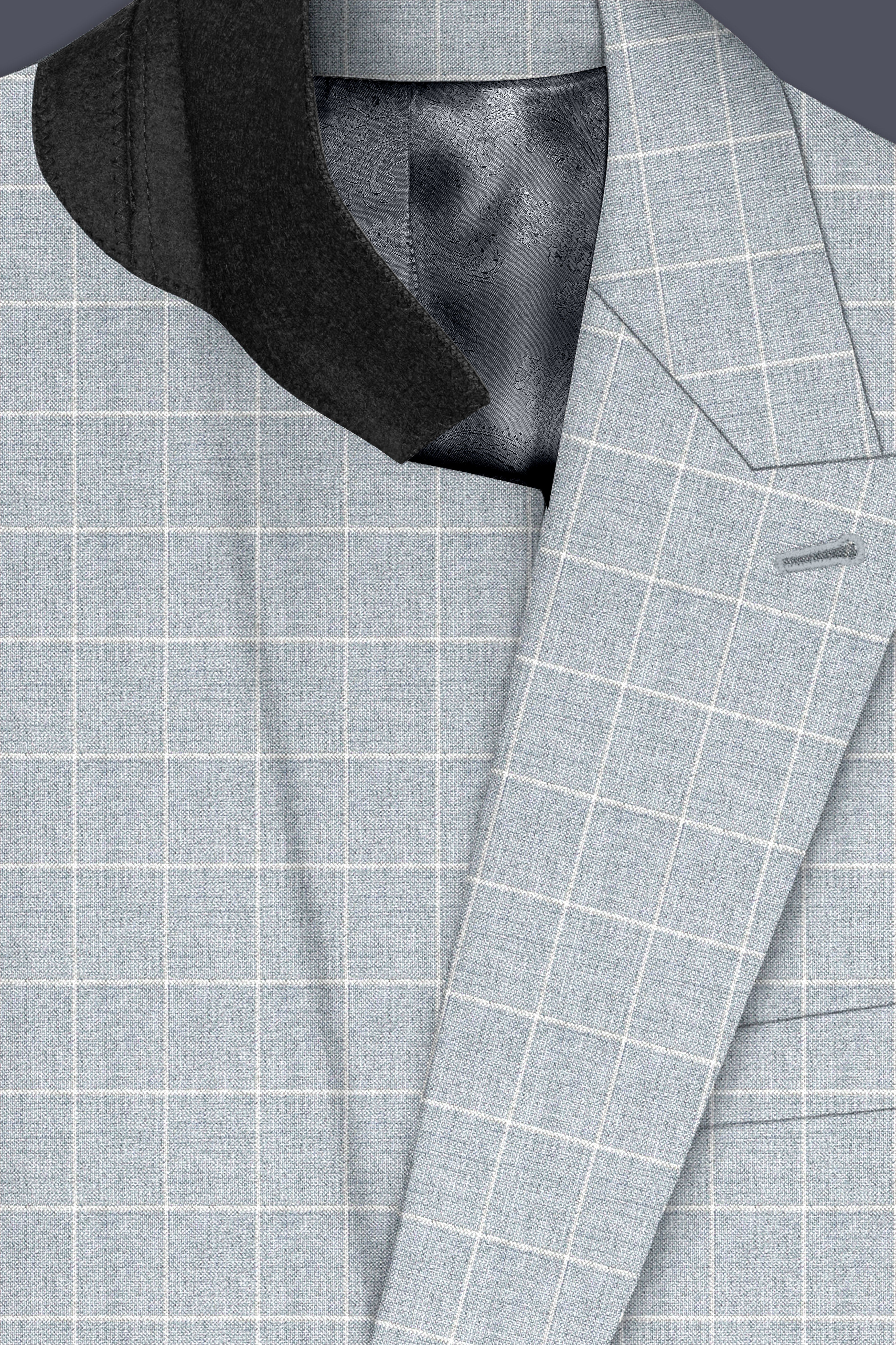 Hurricane Gray Windowpane Double Breasted Suit