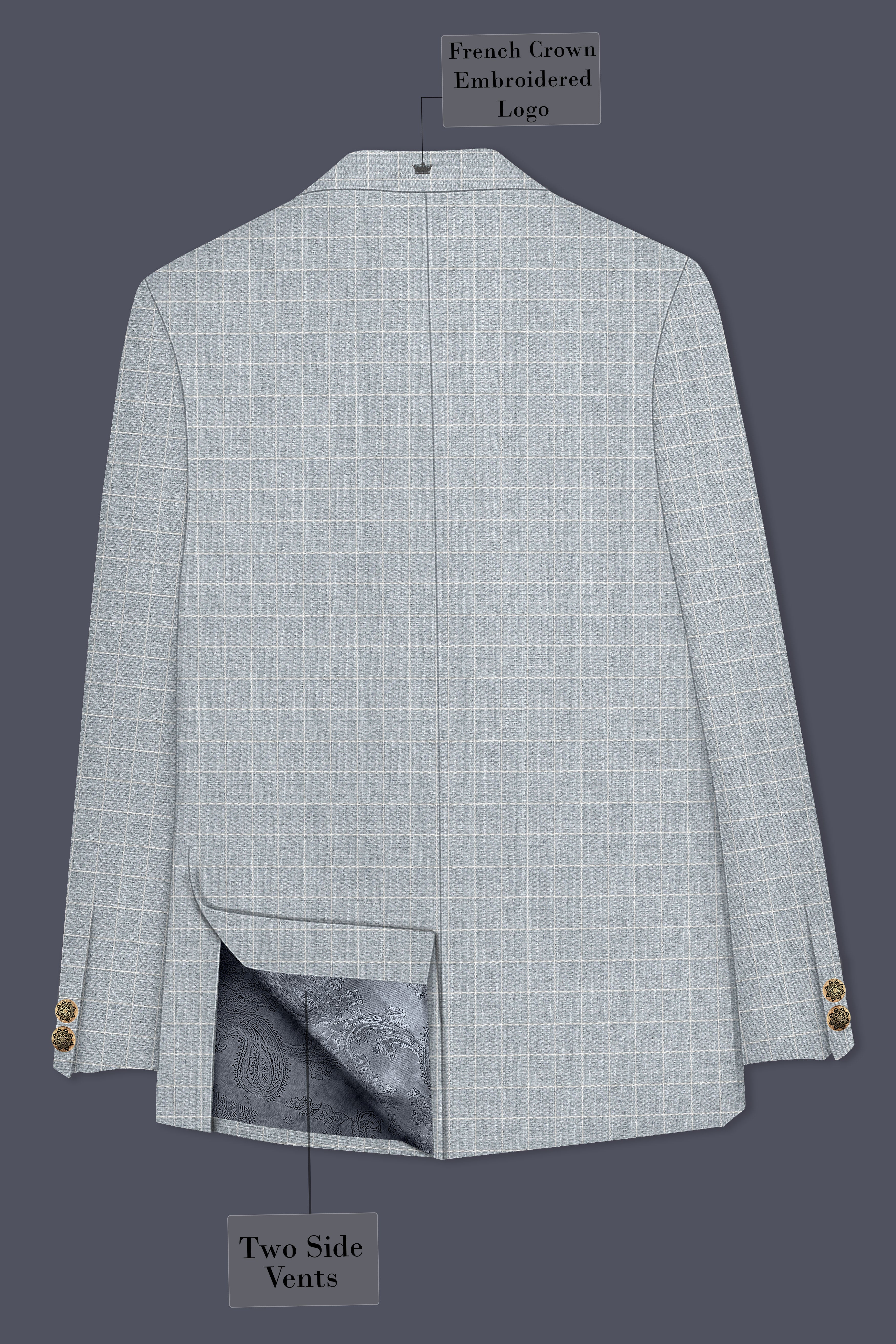 Hurricane Gray Windowpane Double Breasted Suit