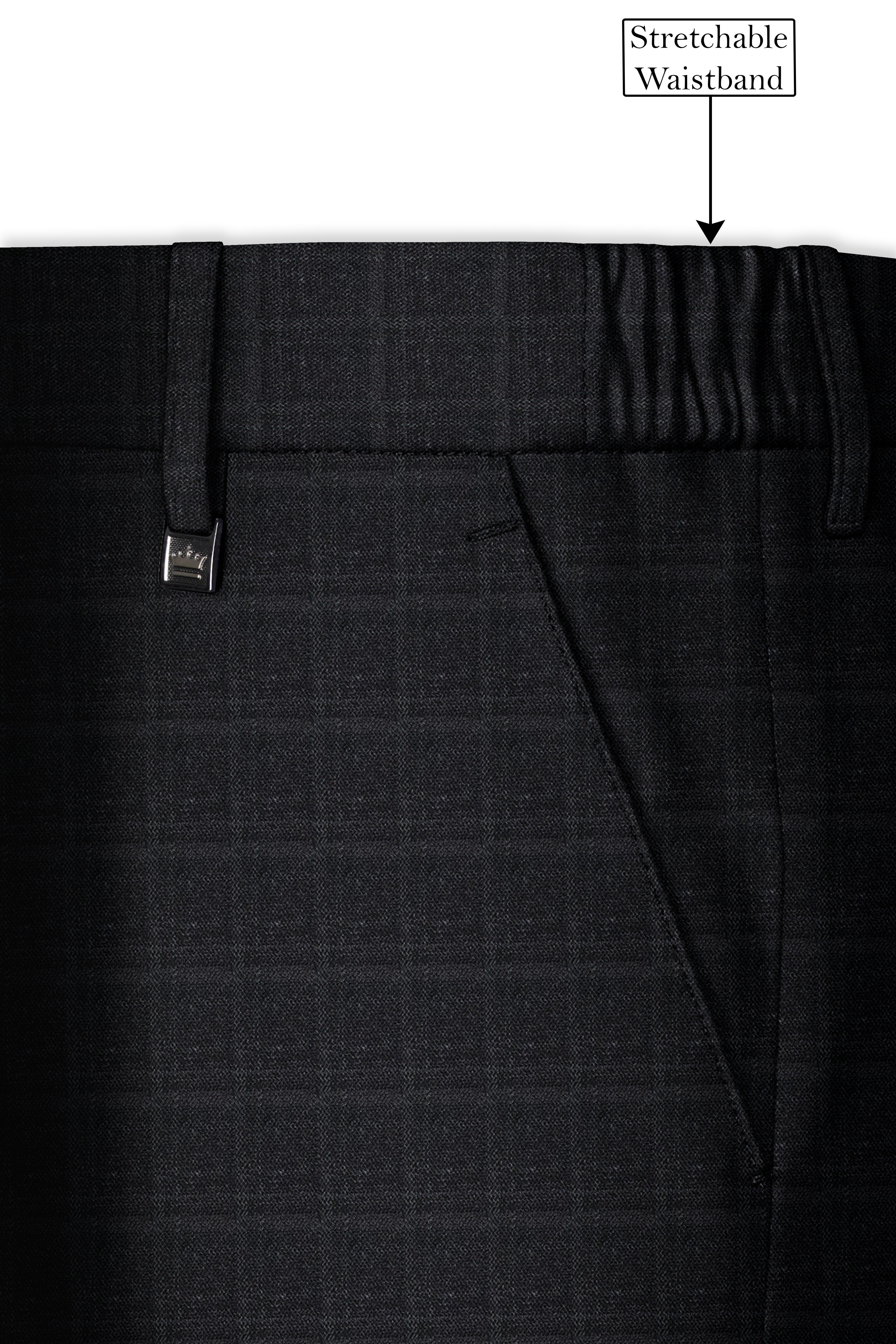 Dune Gray windowpane Double Breasted Suit