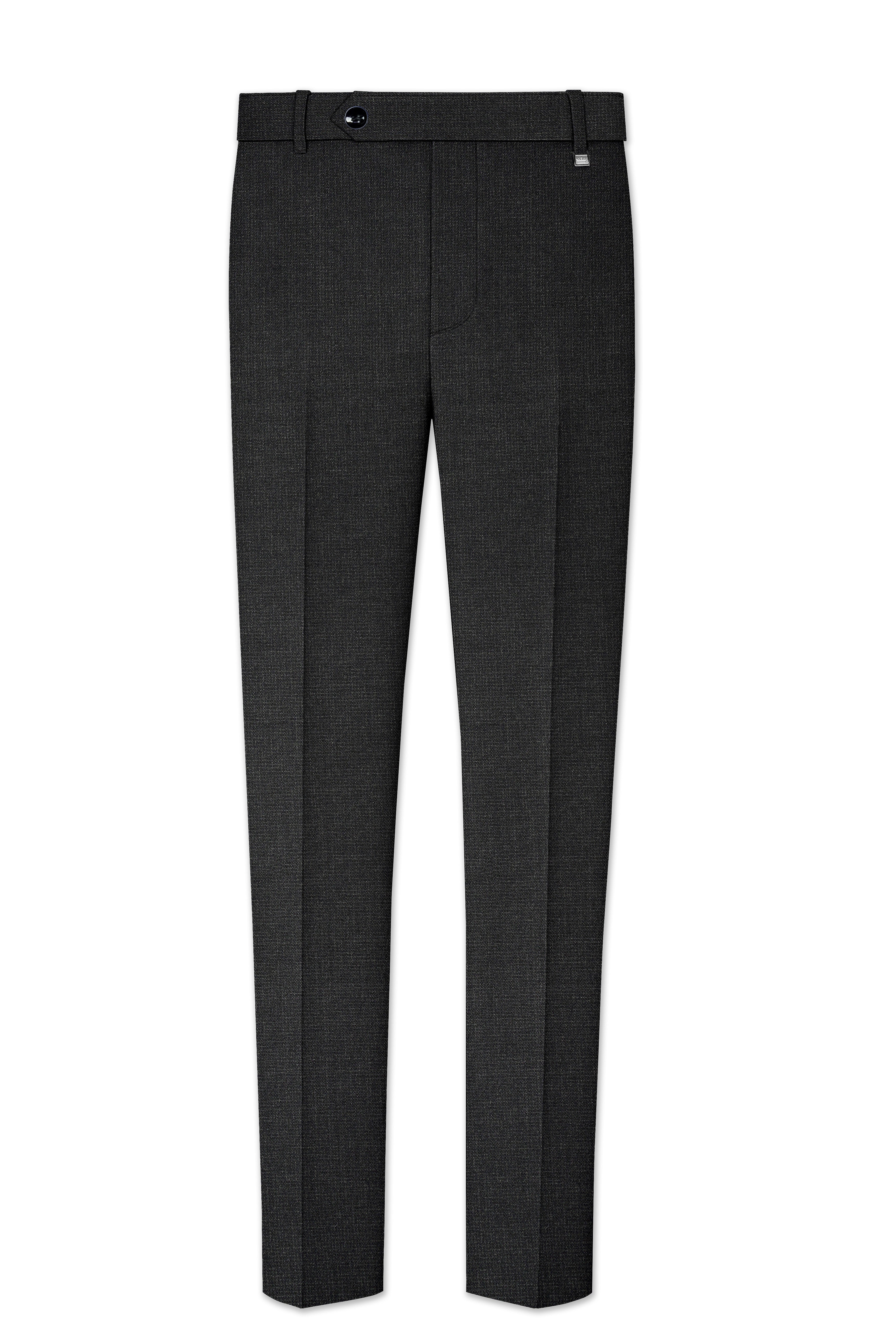 Piano Gray Cross Placket Bandhgala Suit