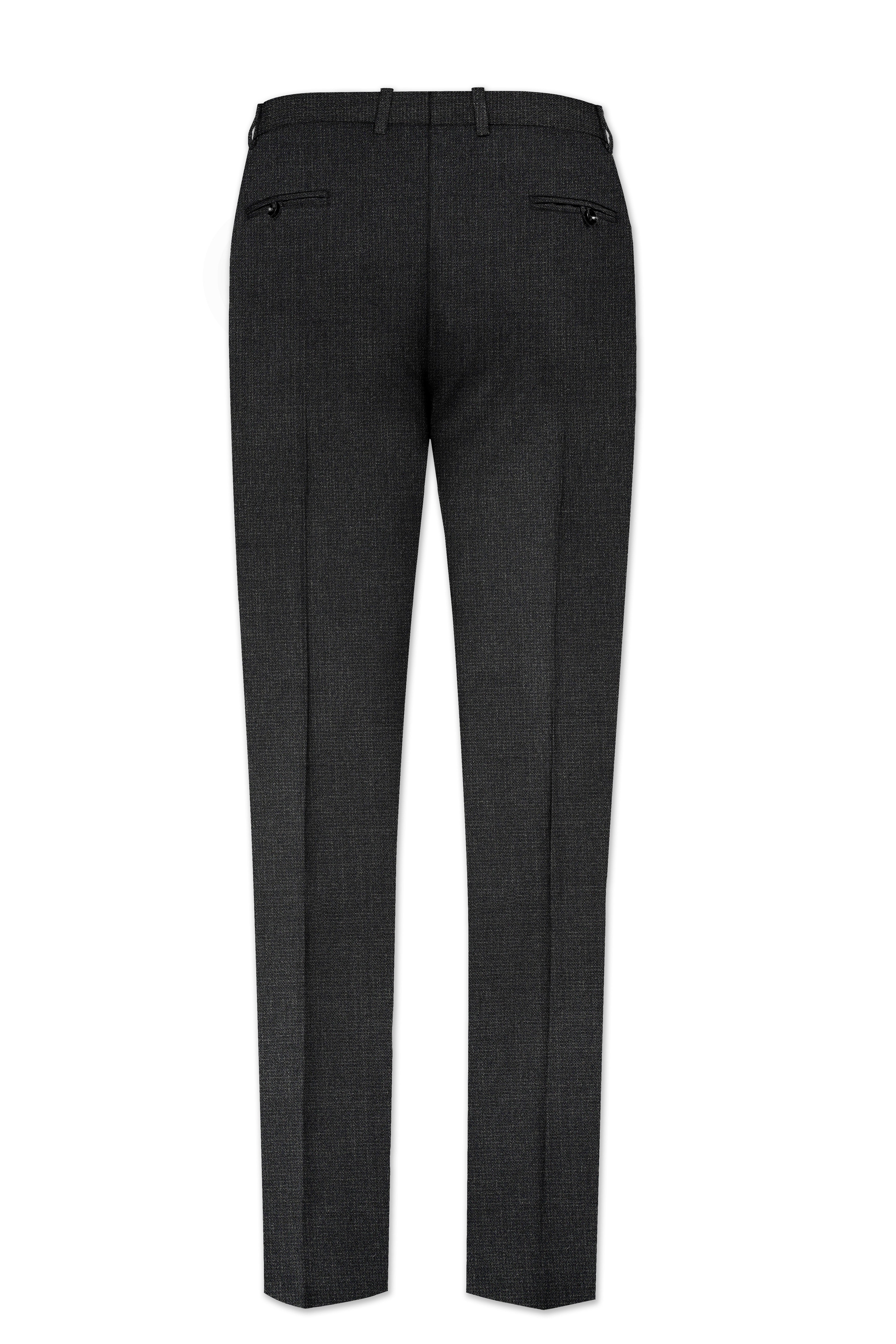 Piano Gray Cross Placket Bandhgala Suit