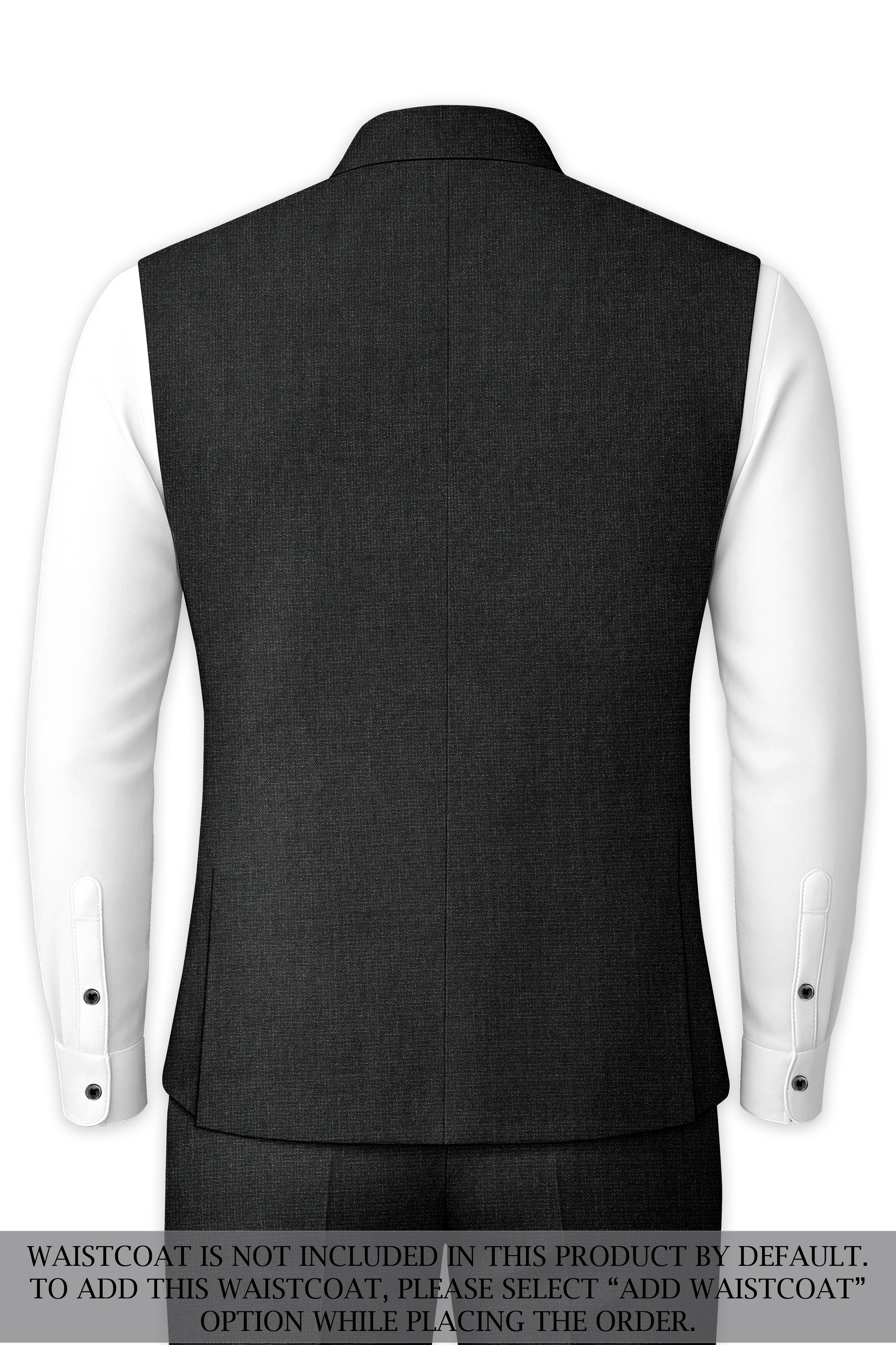 Piano Gray Cross Placket Bandhgala Suit
