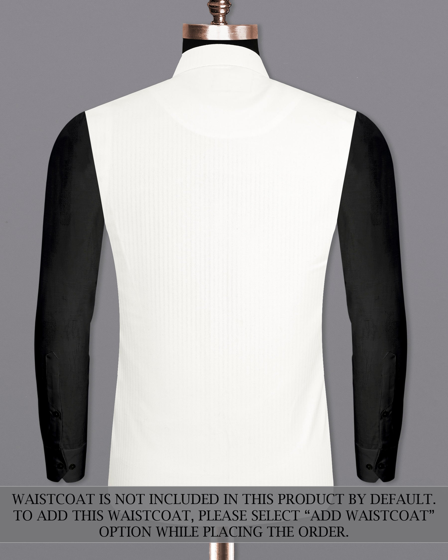 Bright White Cross-Placket Bandhgala Premium Cotton Suit