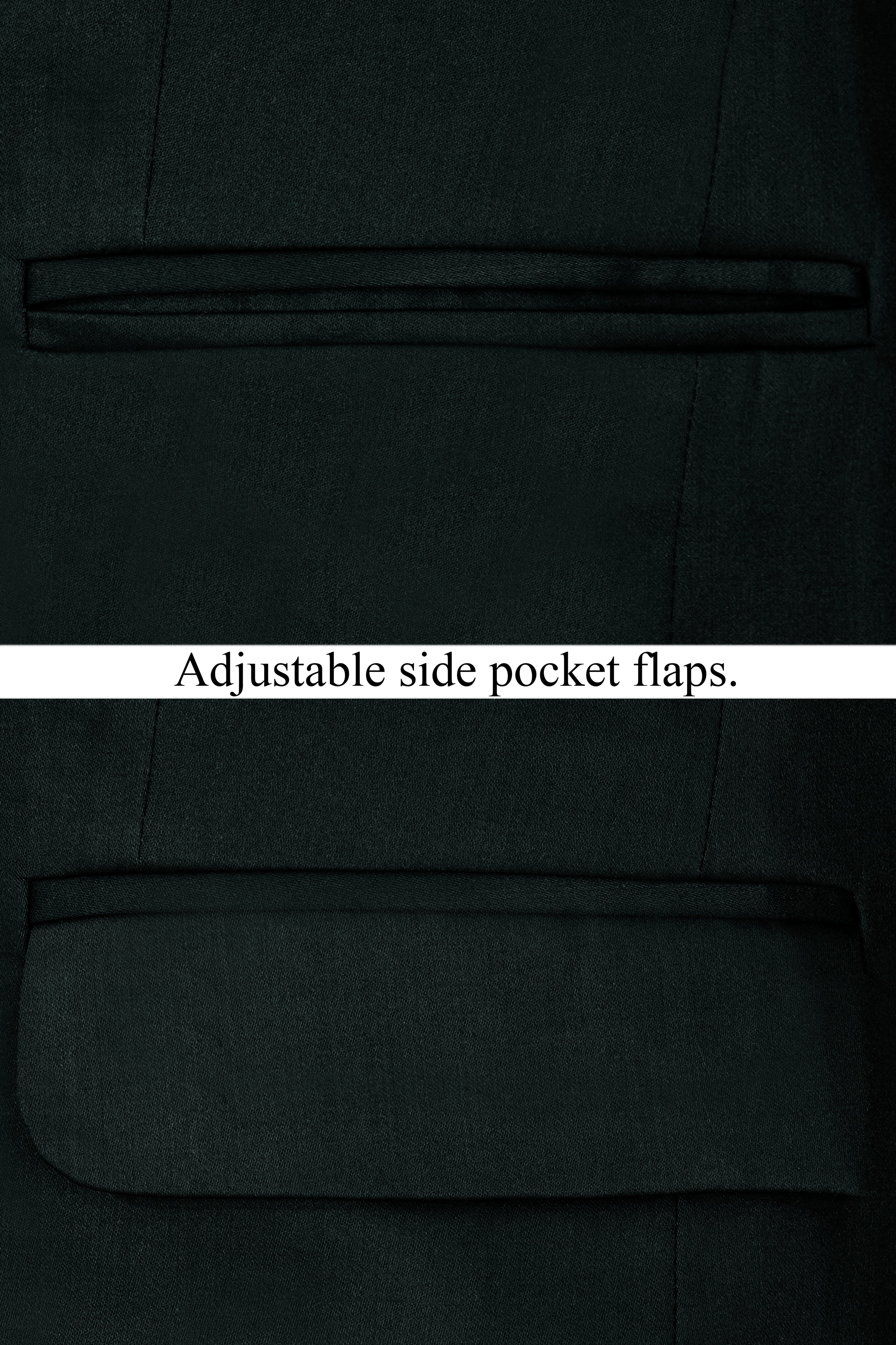 Juniper Green Subtle Sheen Bandhgala/Mandarin Suit
