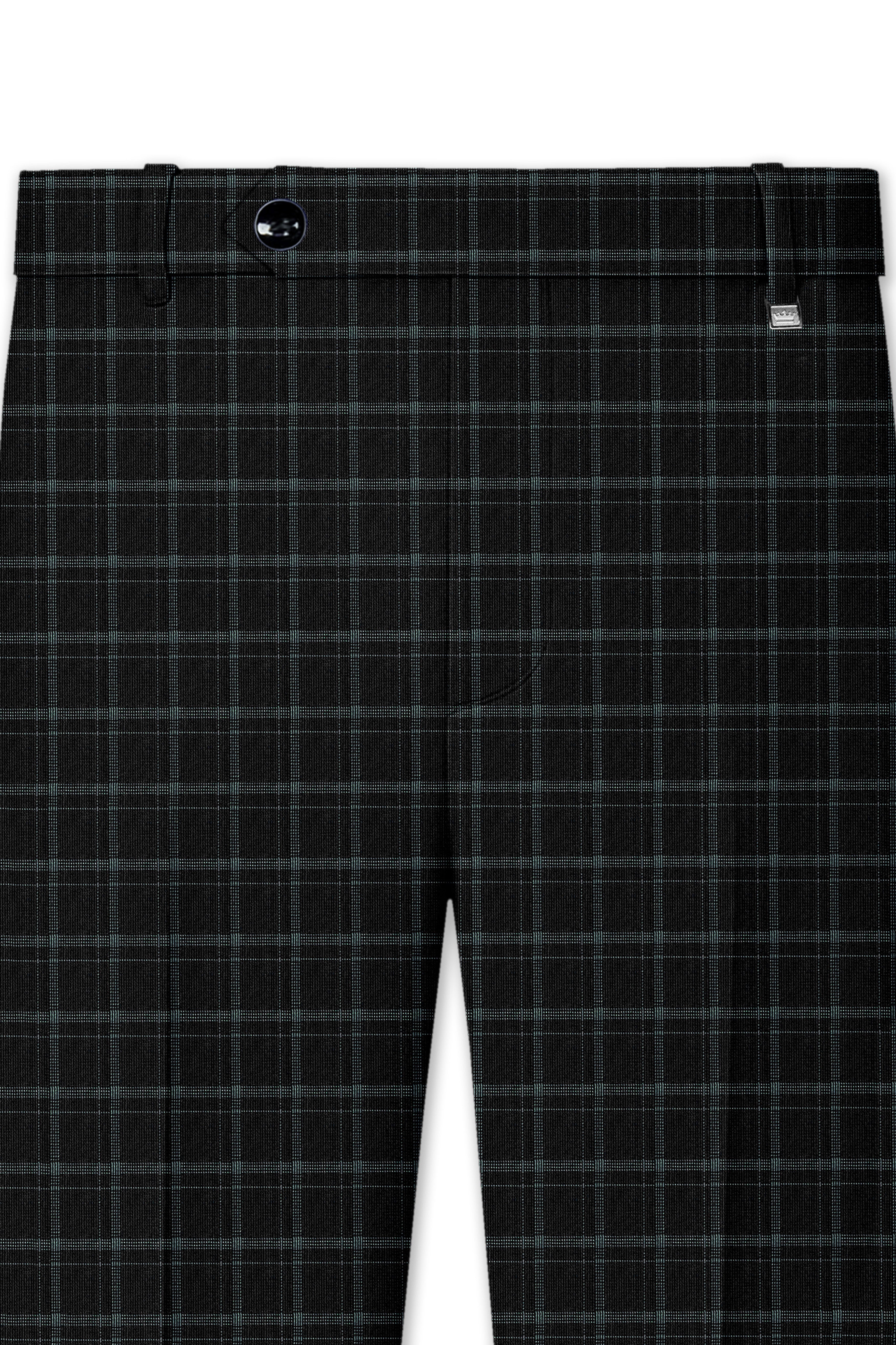 Cape God Gray windowpane Cross Bandhgala Suit