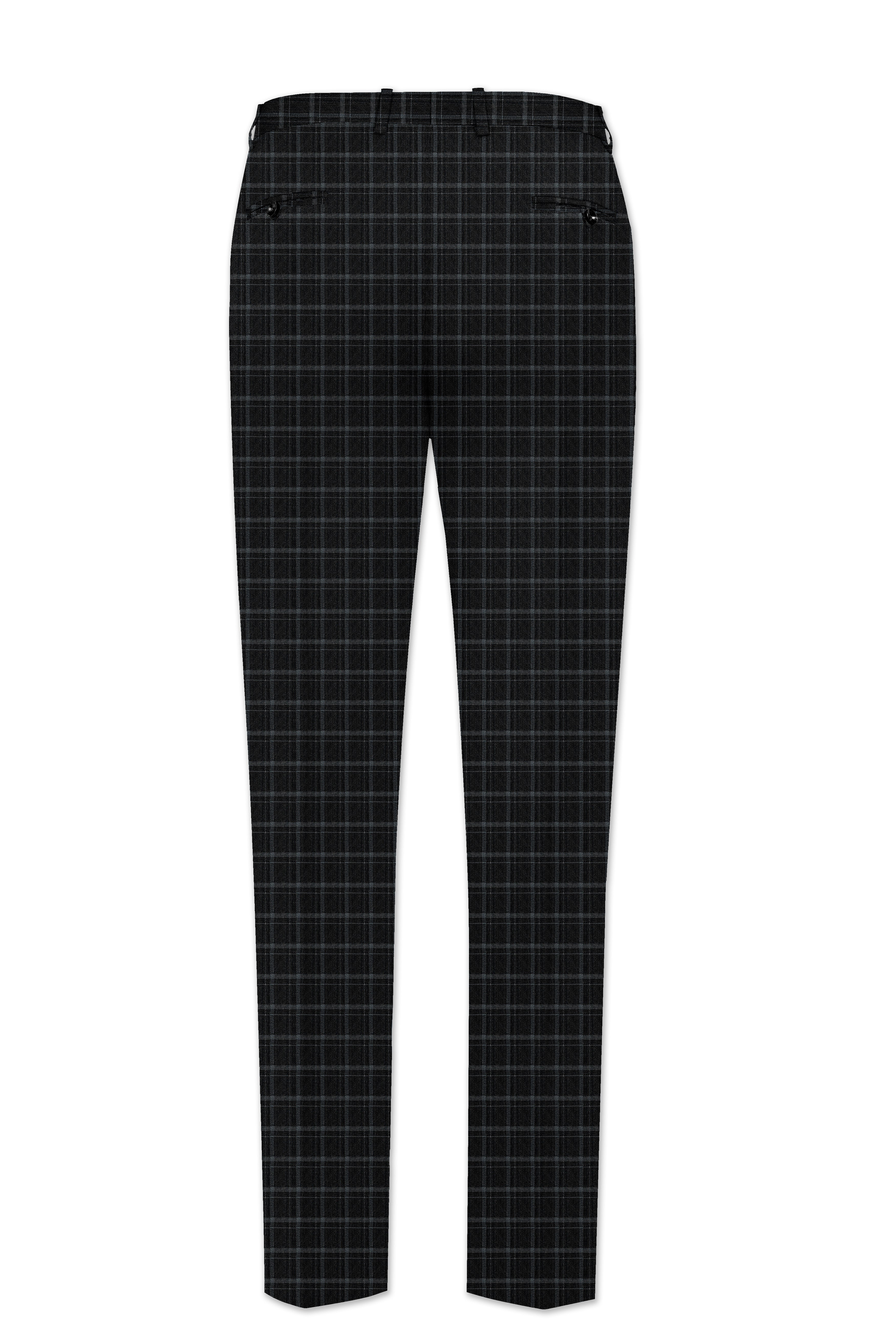 Cape God Gray windowpane Cross Bandhgala Suit