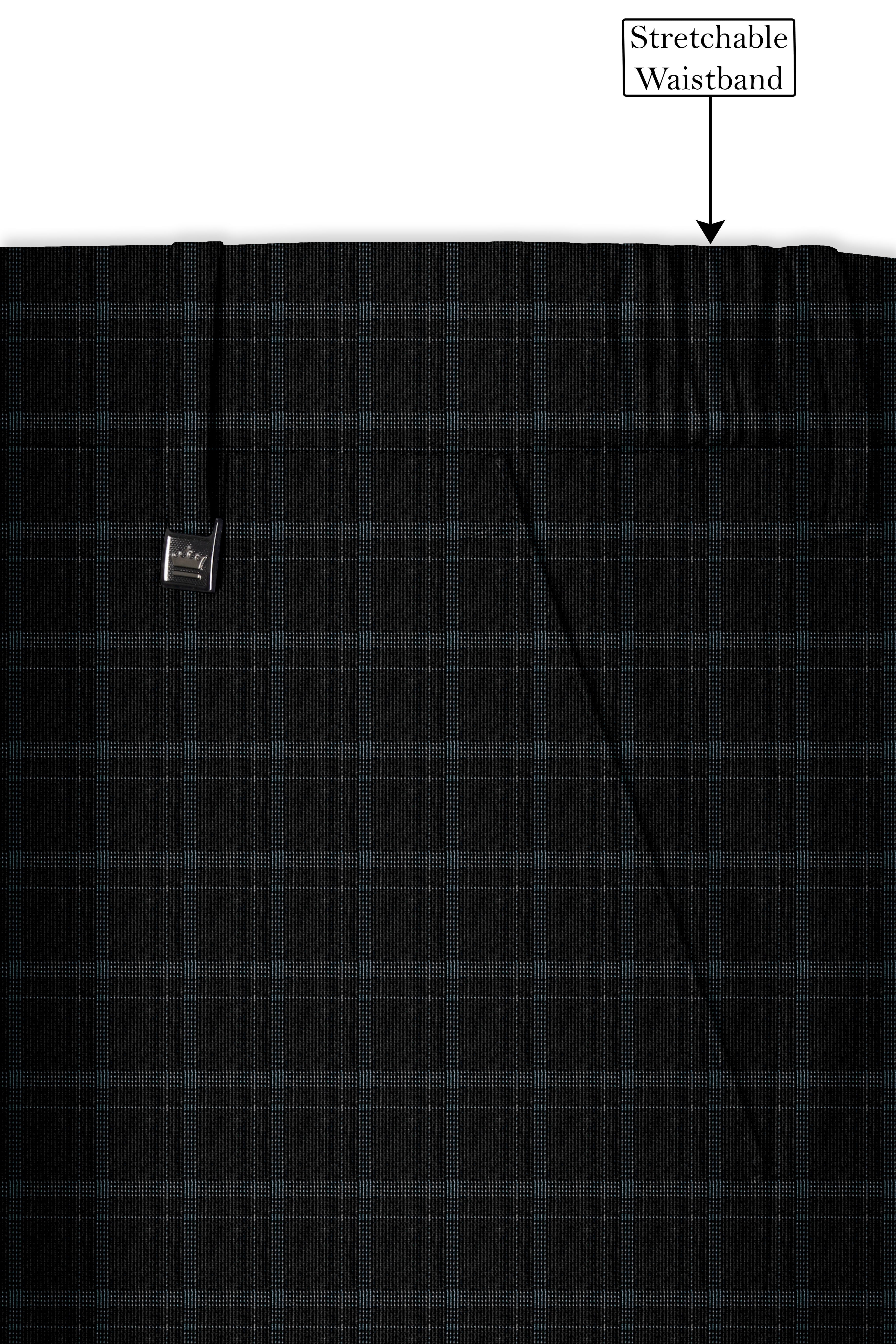 Cape God Gray windowpane Cross Bandhgala Suit