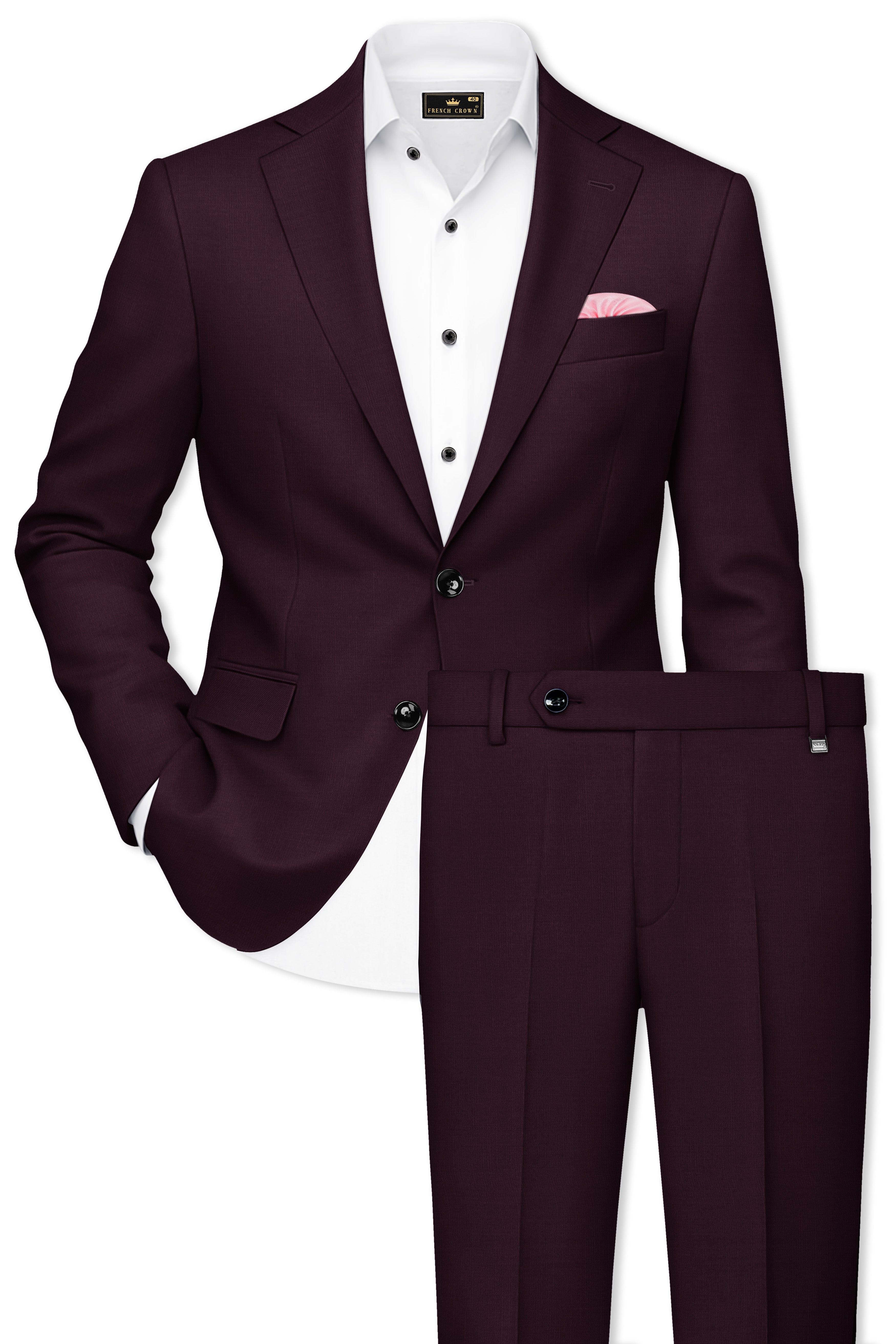 Eclipse Maroon Single Breasted Suit