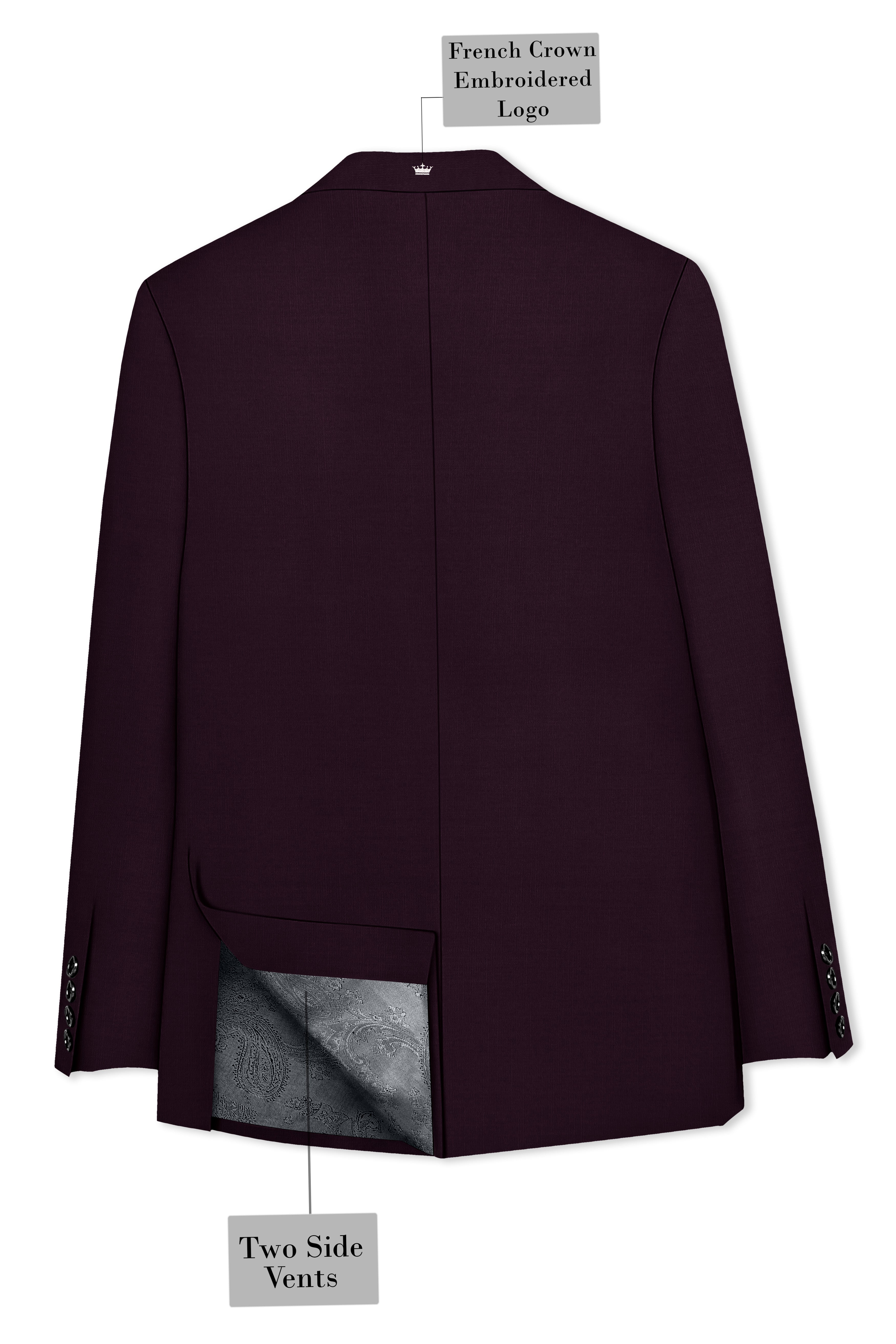 Eclipse Maroon Single Breasted Suit