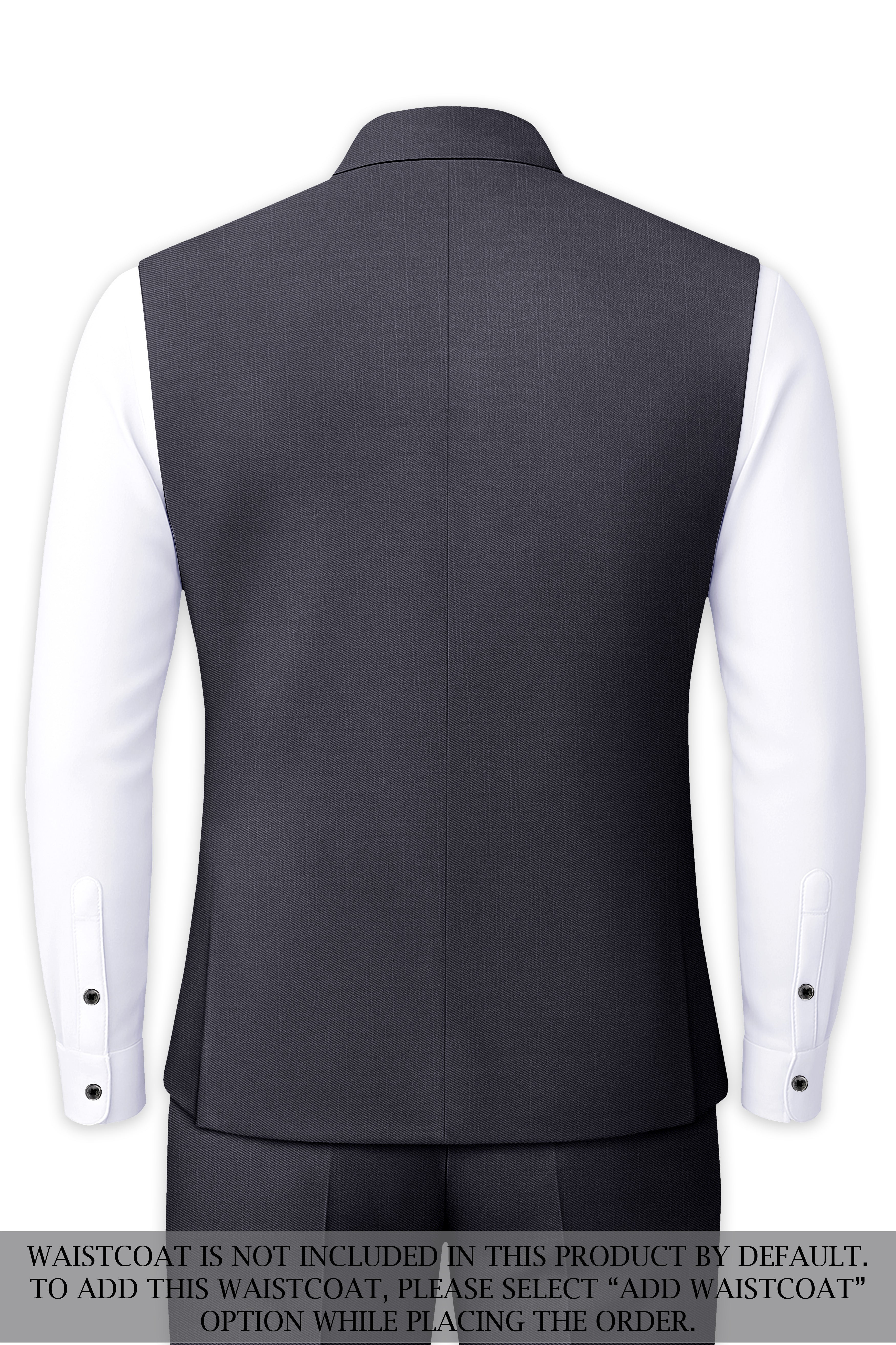 Vampire Gray Cross Placket Bandhgala Suit