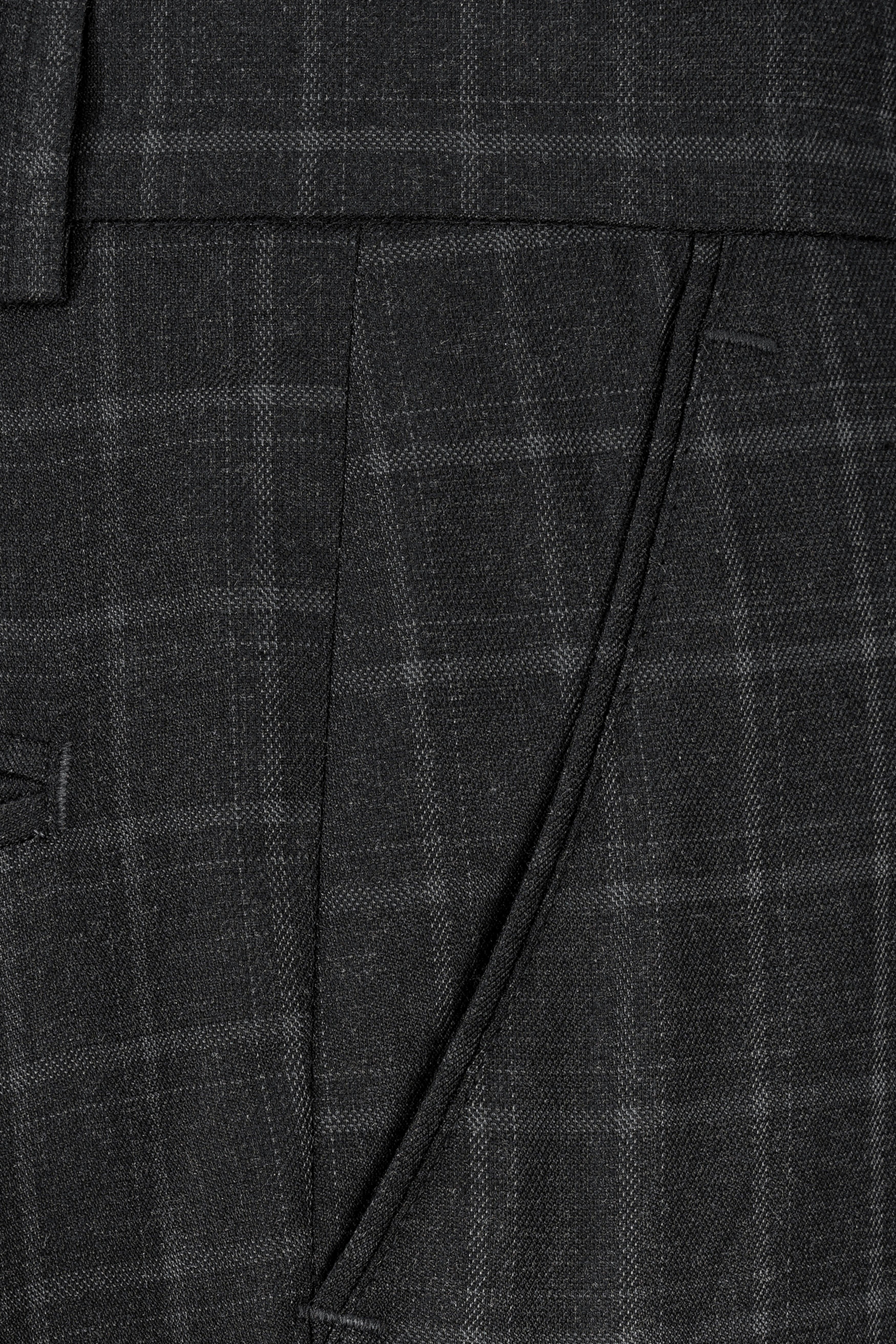 Zeus Light Black Windowpane Double Breasted Suit
