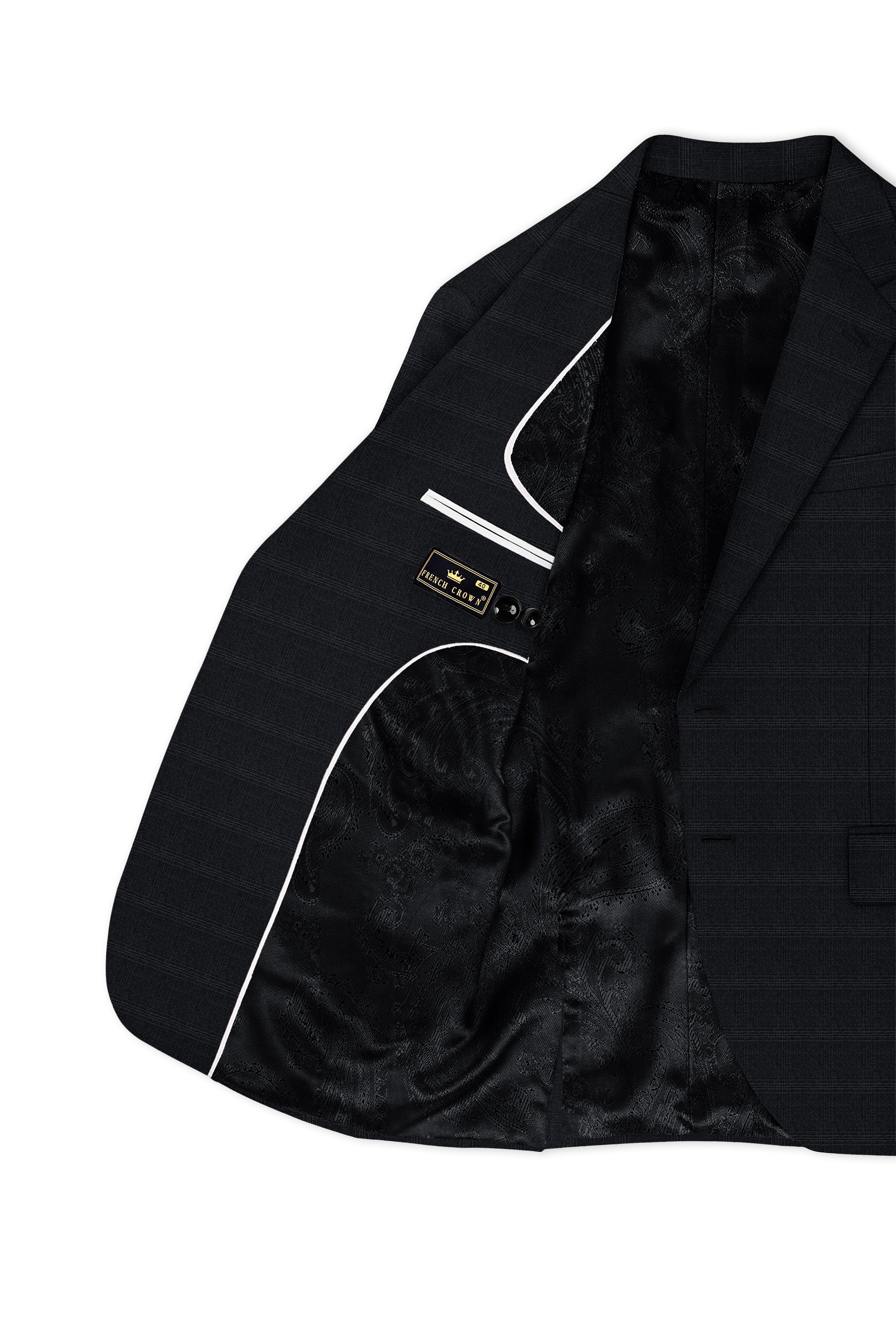 Thunder Black Plaid Single Breasted Suit