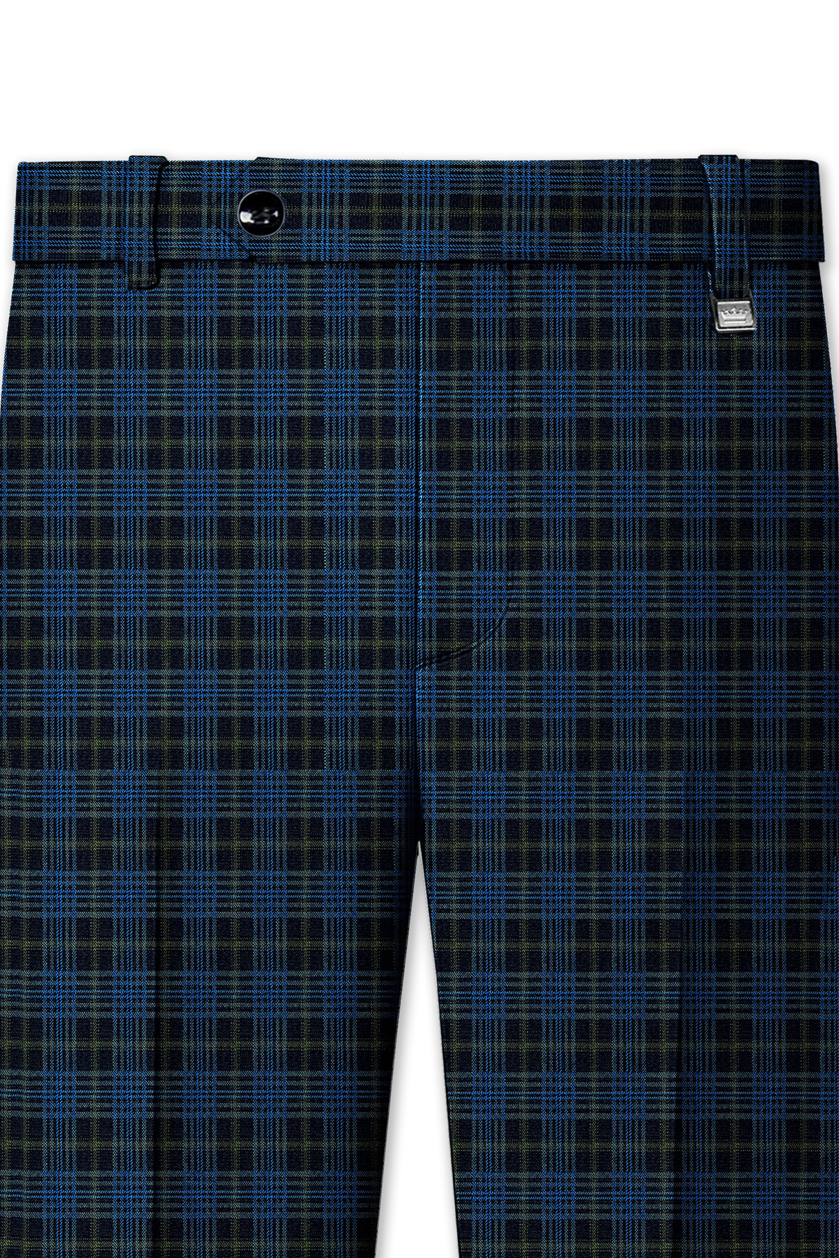 Fiord Blue with Black Russian Plaid Double Breasted Sports Suit