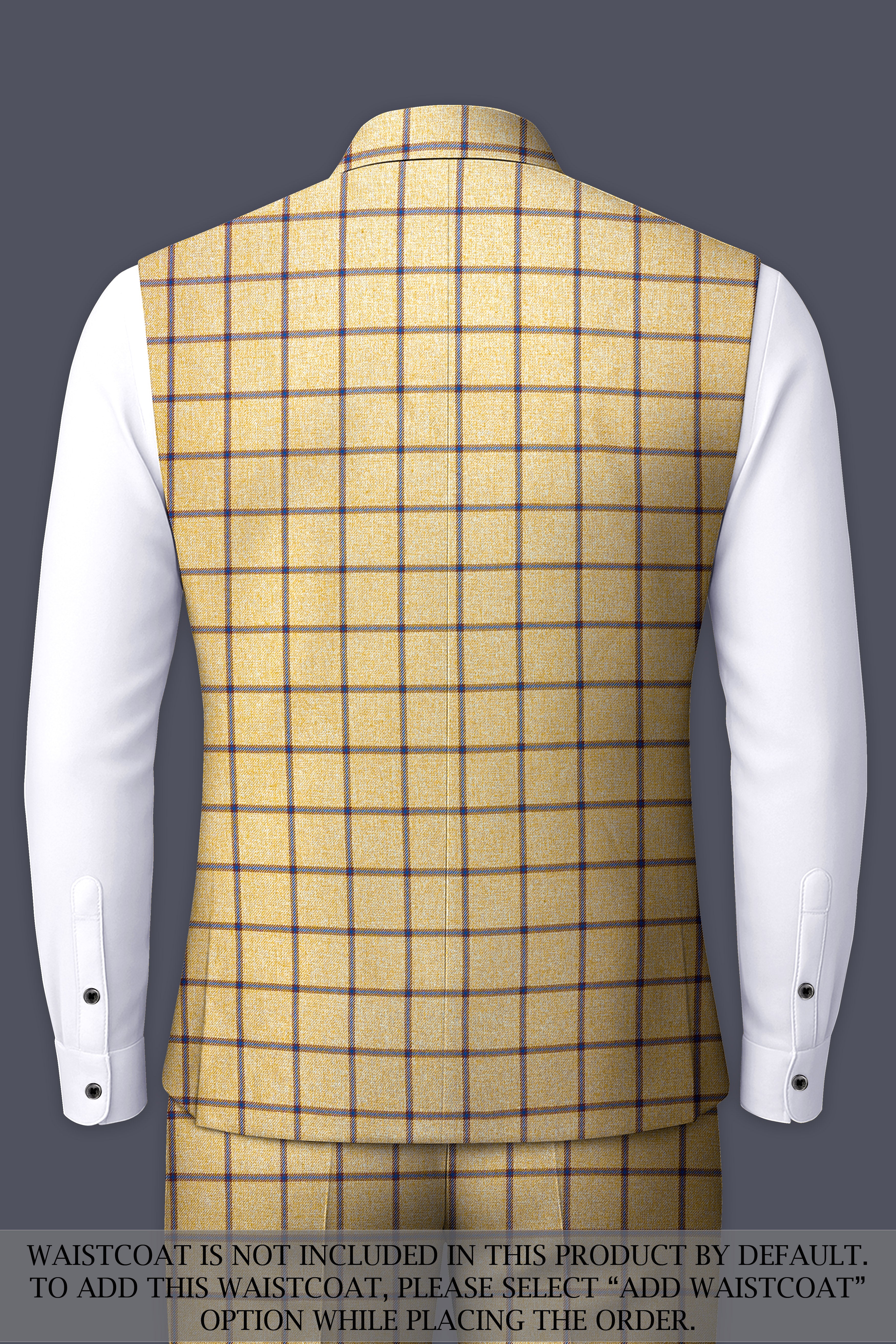 Mongoose Brown with Dianne Blue Windowpane Cross Placket Bandhgala Suit