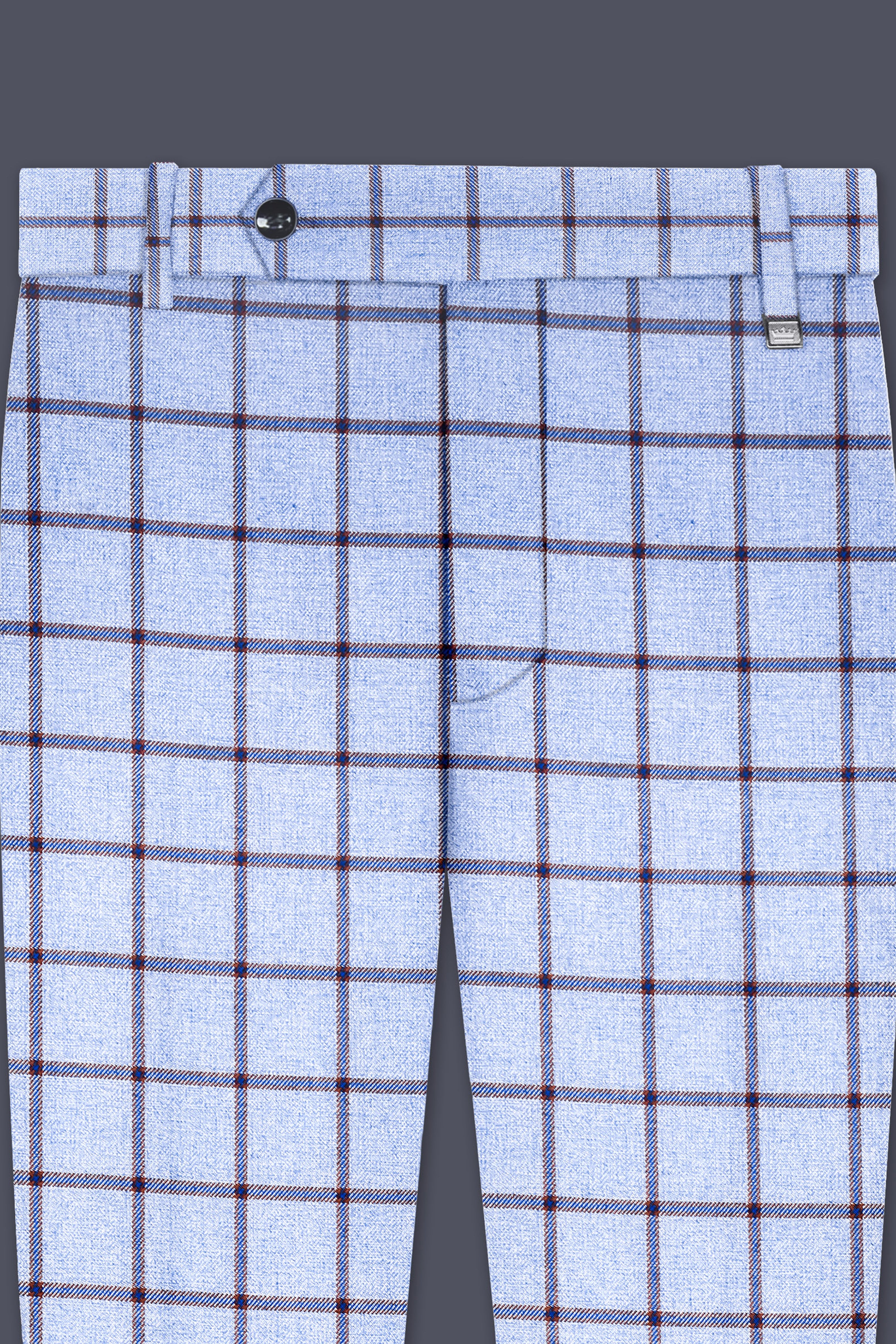 Spun Pearl Gray Checkered Bandhgala Suit