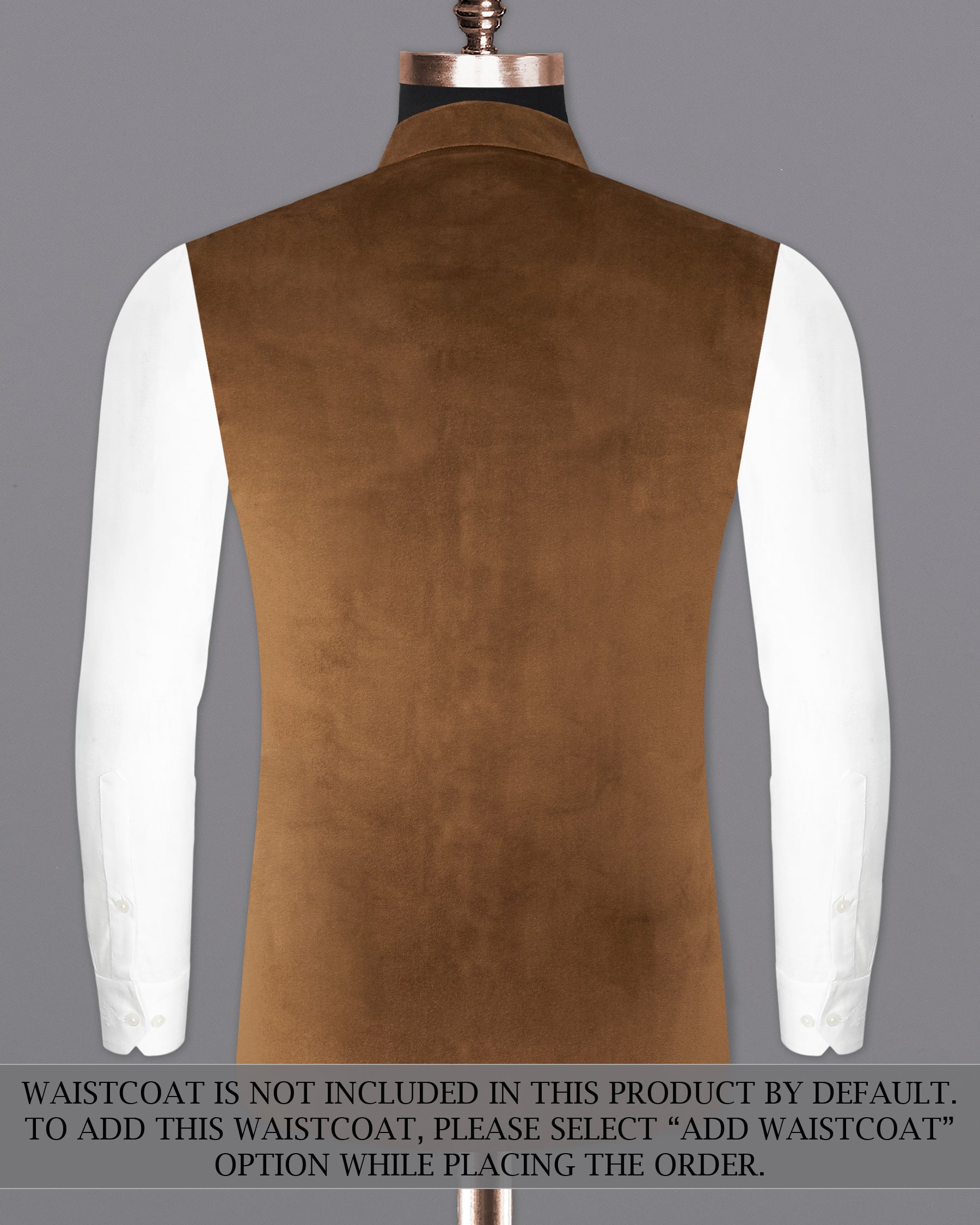 Nutmeg Brown Double Breasted Premium Velvet Designer Suit