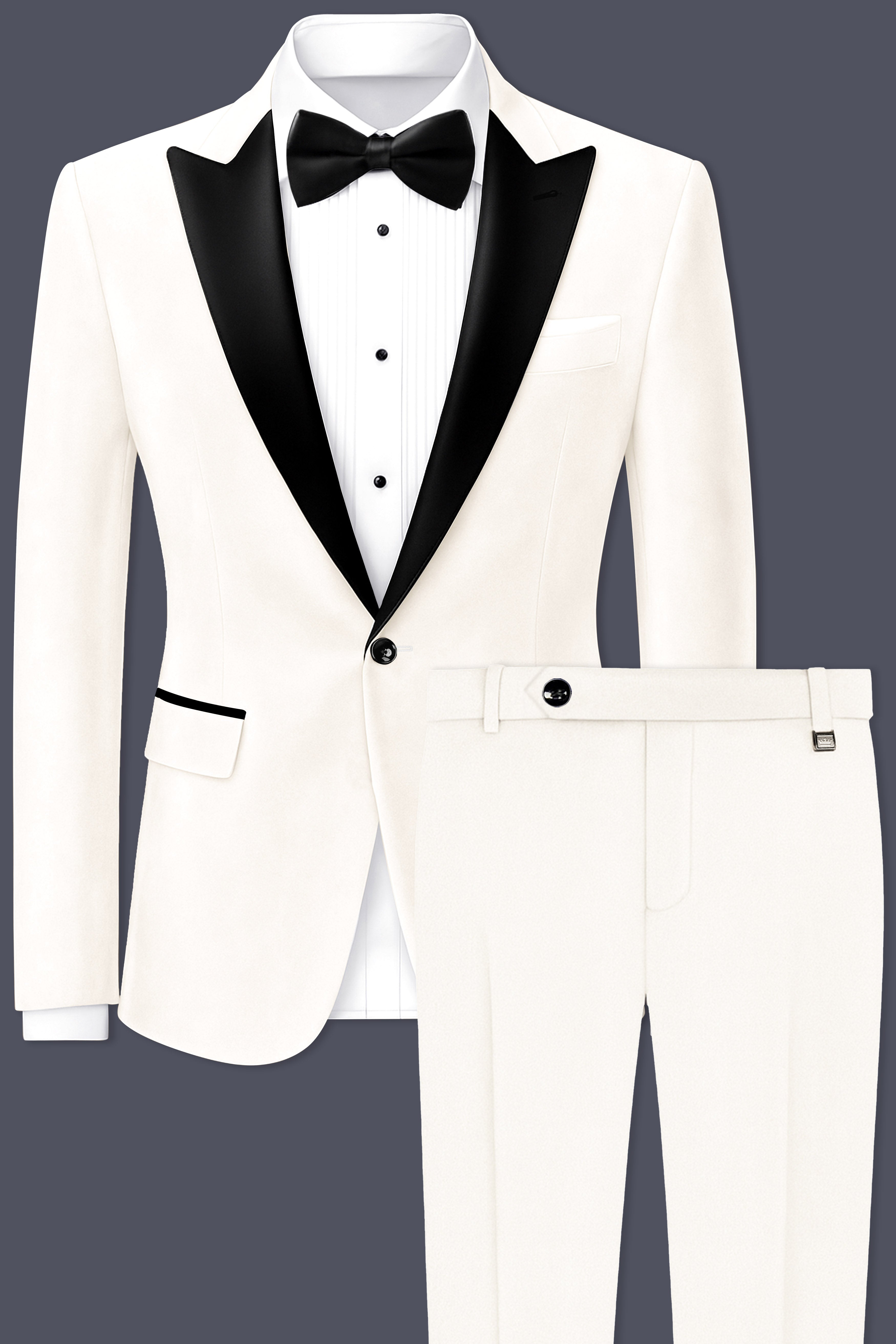 Bright White Single Breasted Premium Velvet Designer Suit