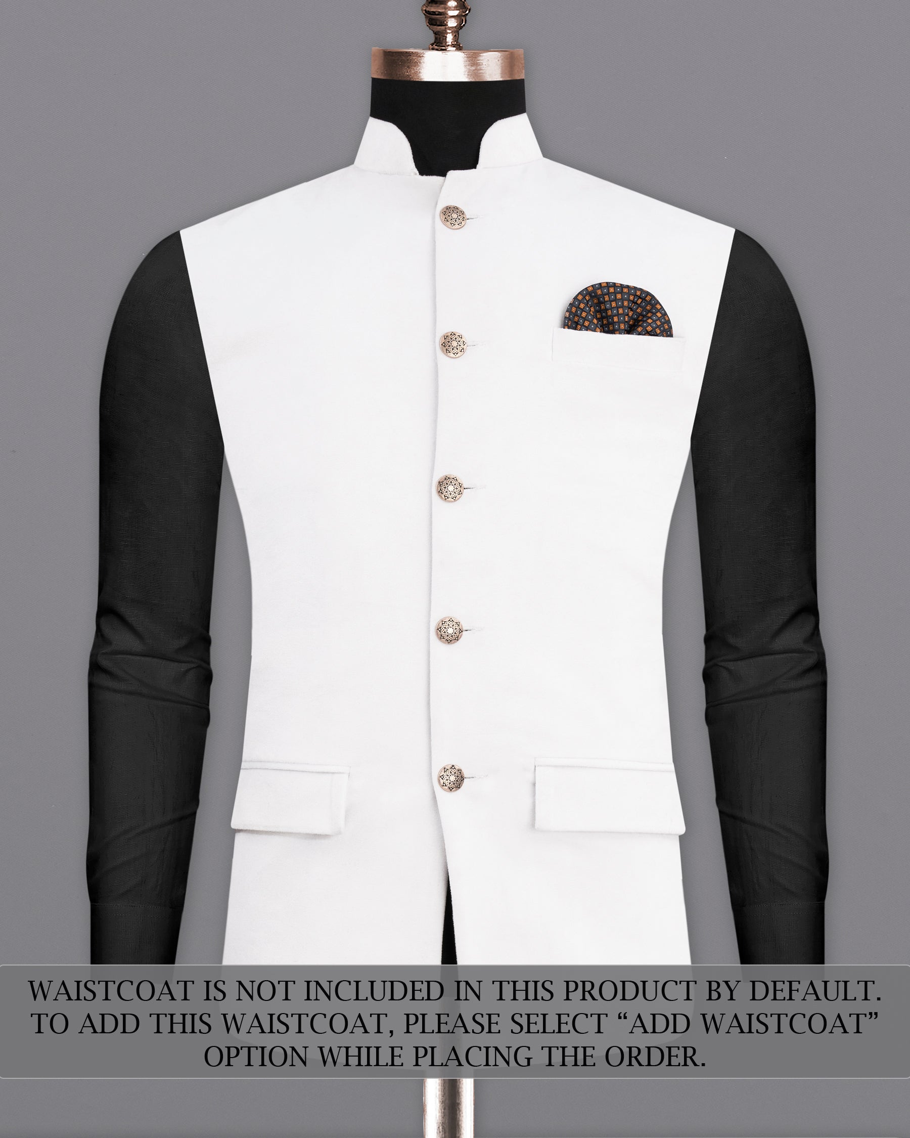 Bright White Single Breasted Premium Velvet Designer Suit