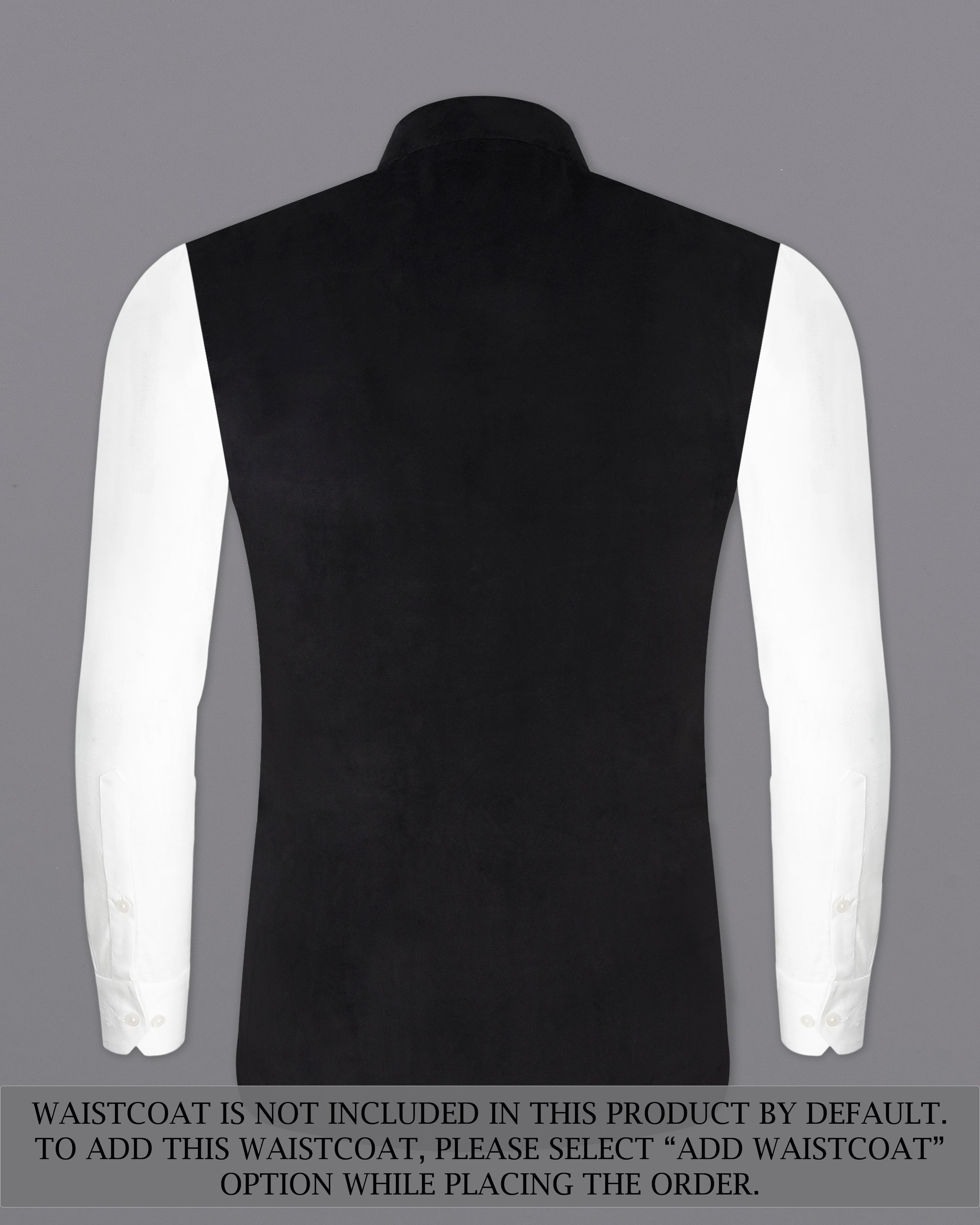 Jade Black Bandhgala Velvet Designer Suit