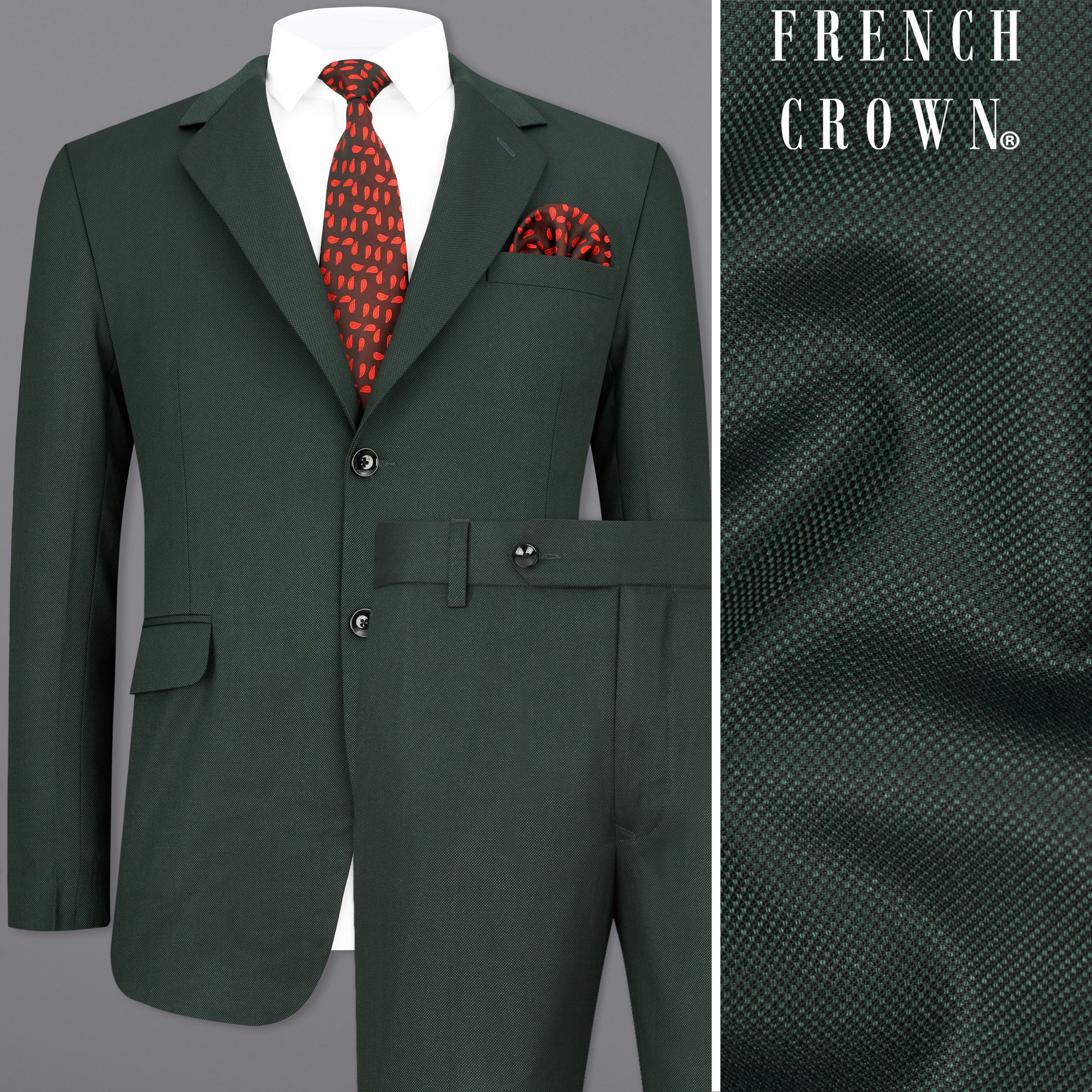 Heavy Metal Dark Green Single Breasted Suit