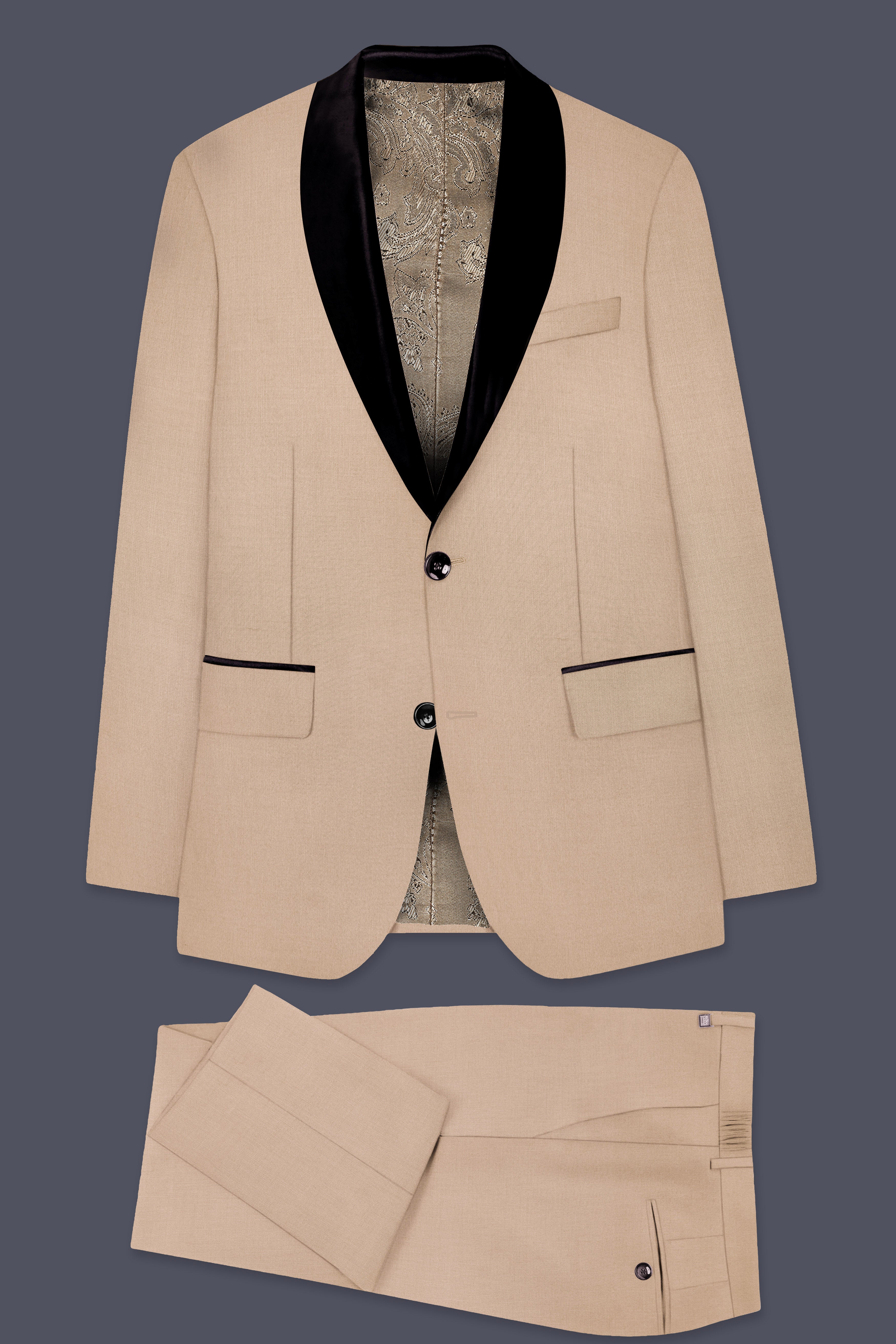 Hazelnut Cream Subtle Sheen Tuxedo Suit