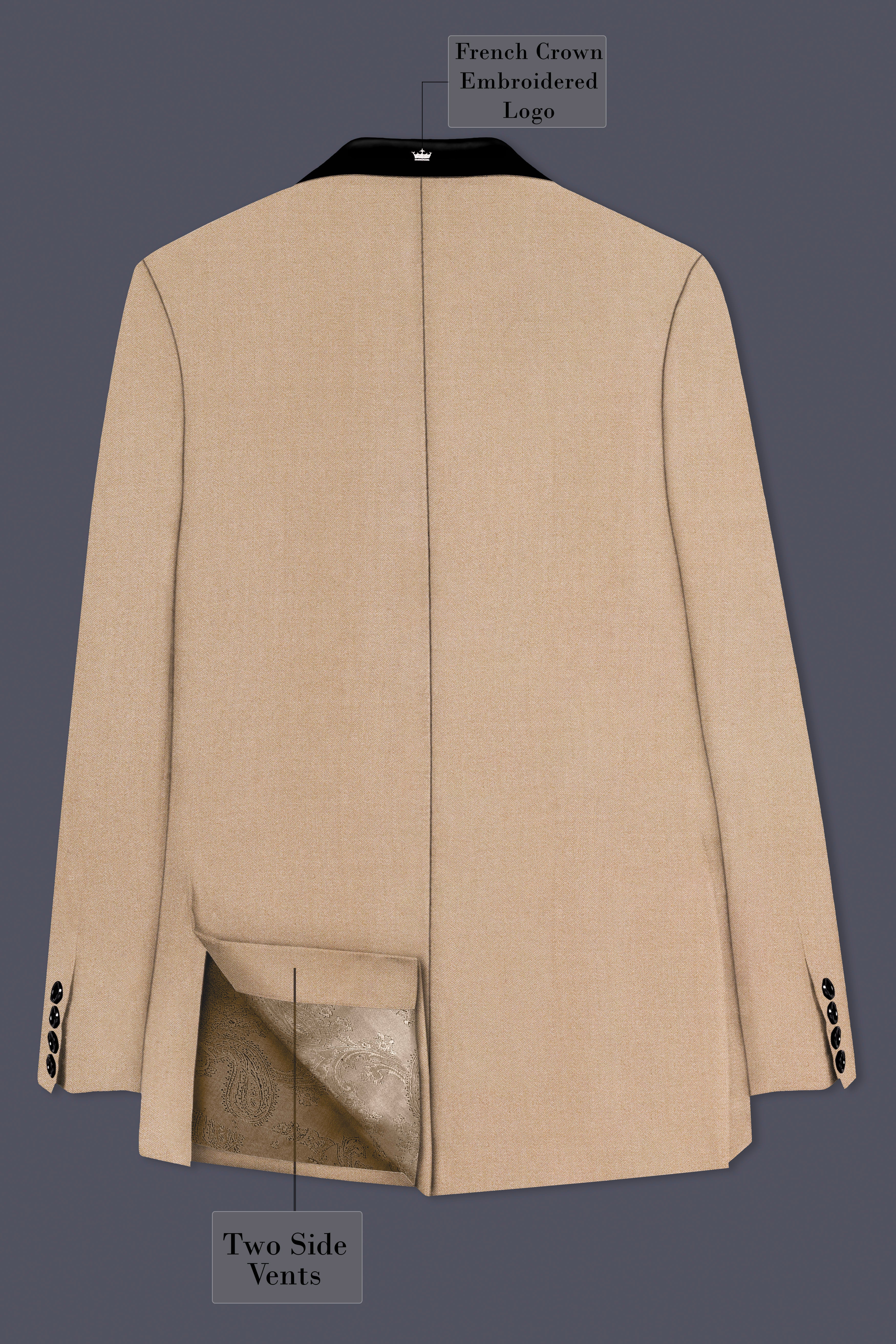 Hazelnut Cream Subtle Sheen Tuxedo Suit