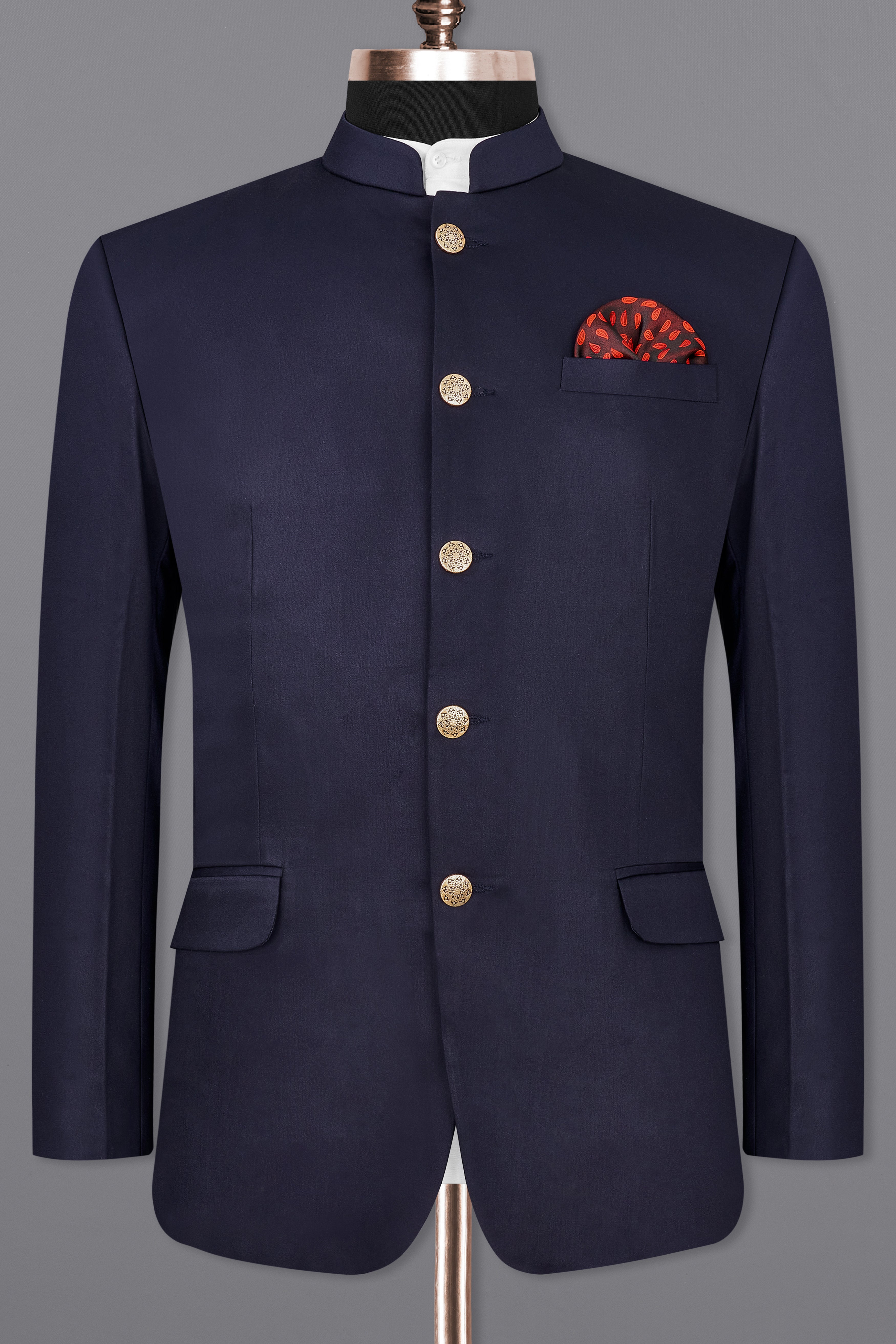 Picotee Blue Subtle Sheen Bandhgala Suit