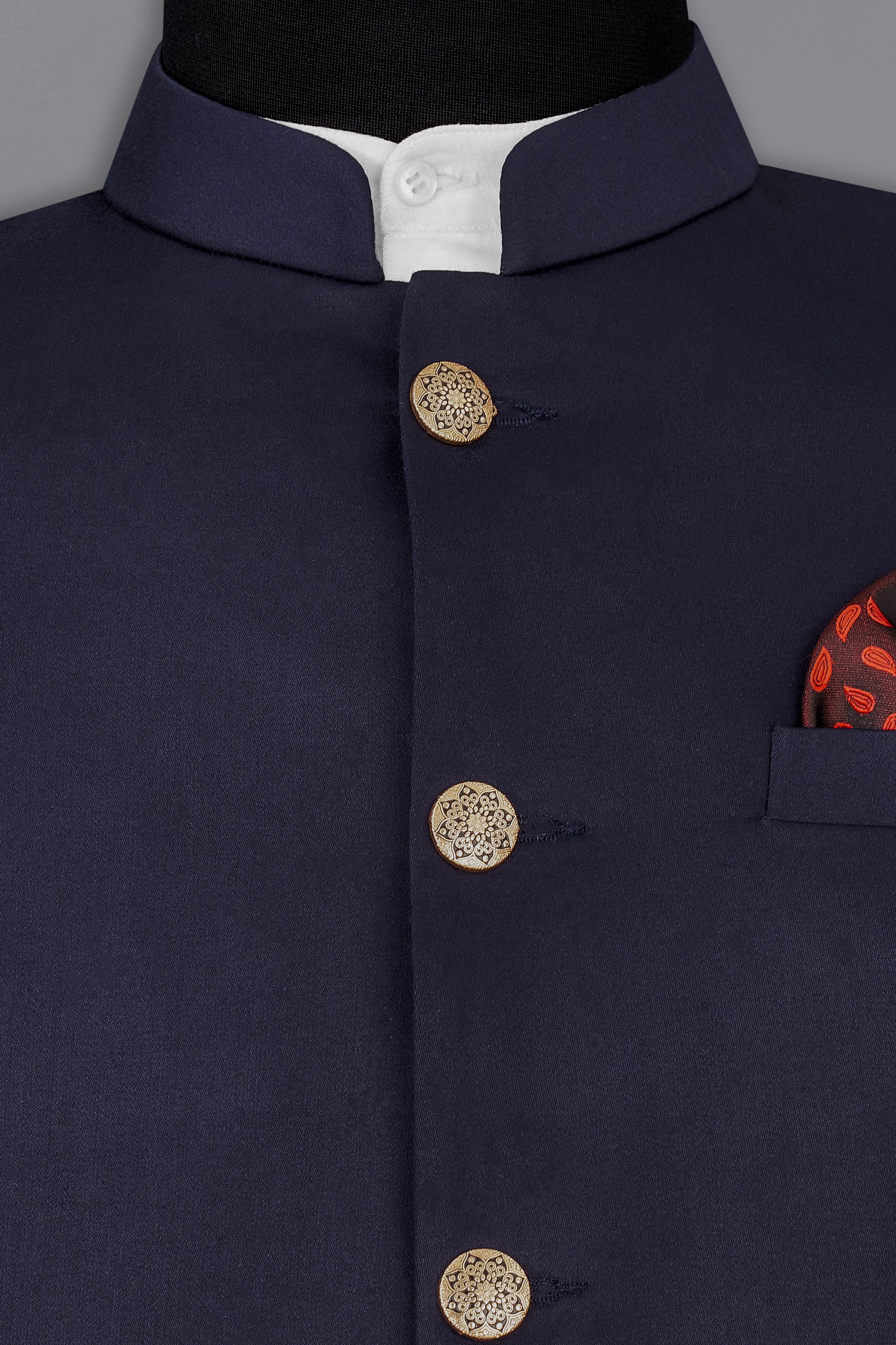 Picotee Blue Subtle Sheen Bandhgala Suit