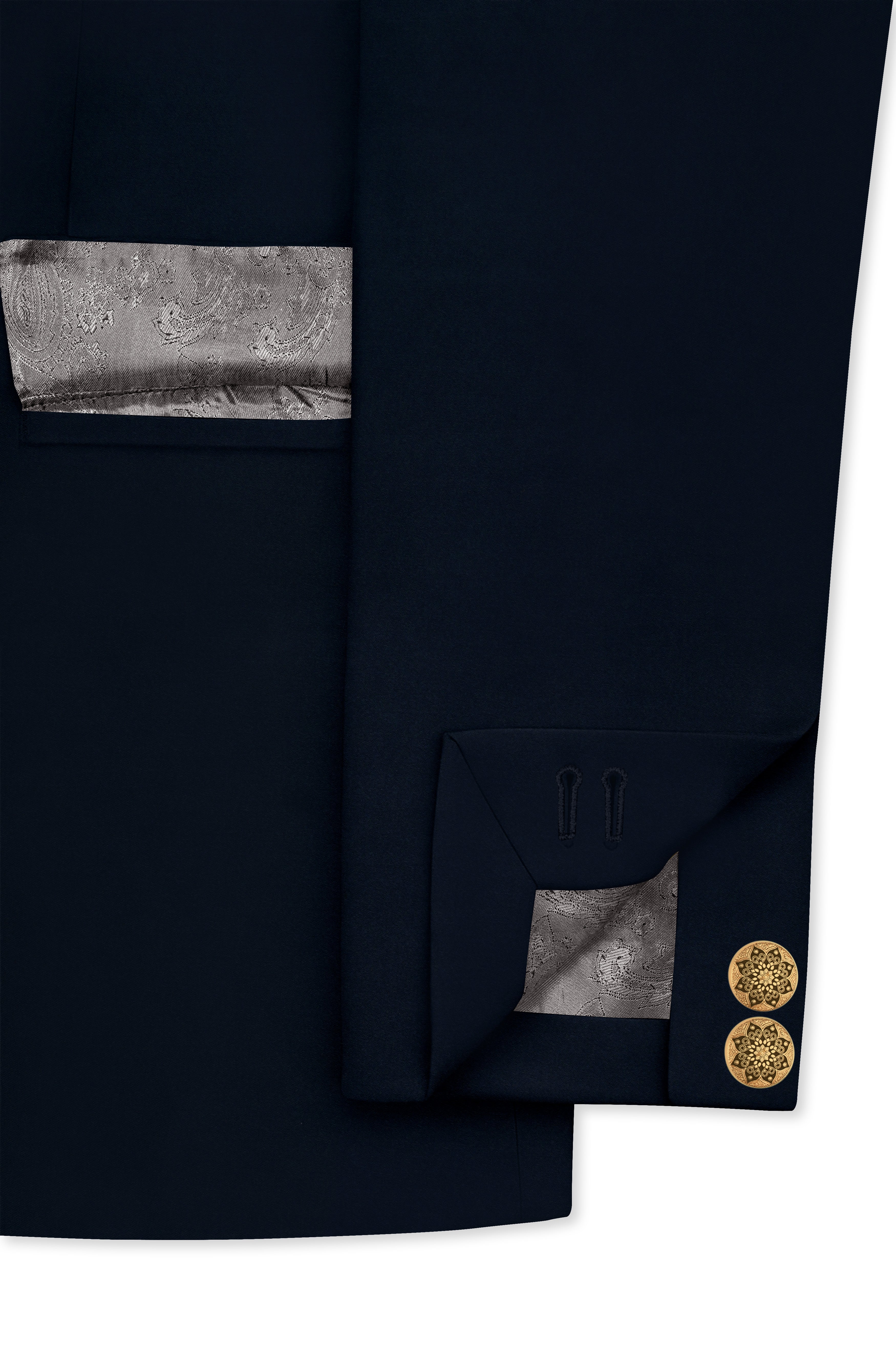 Baltic Sea Blue Premium Cotton Bandhgala Suit