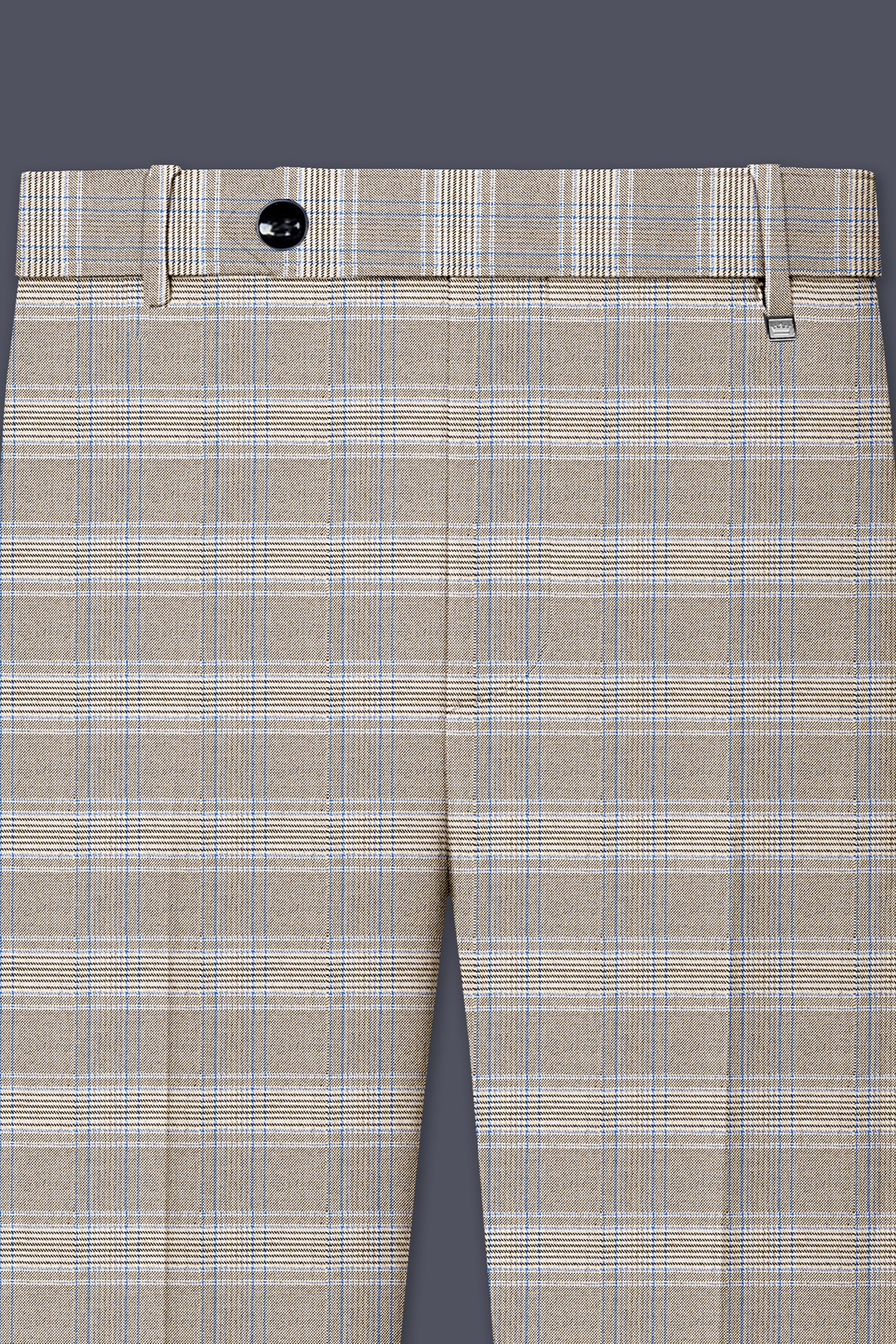 Sandrift Brown with Persian Blue Plaid Double Breasted Suit