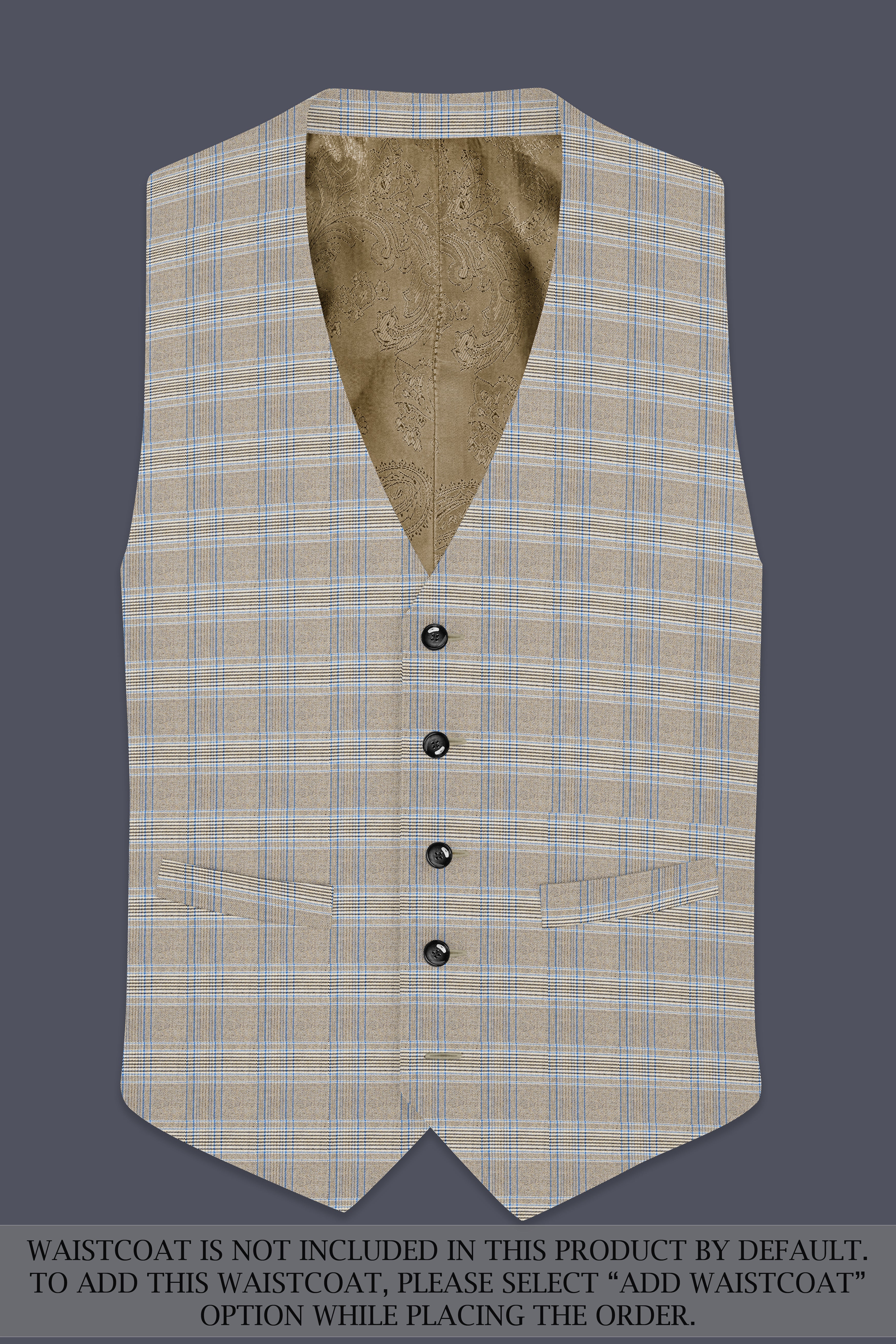 Sandrift Brown with Persian Blue Plaid Double Breasted Suit