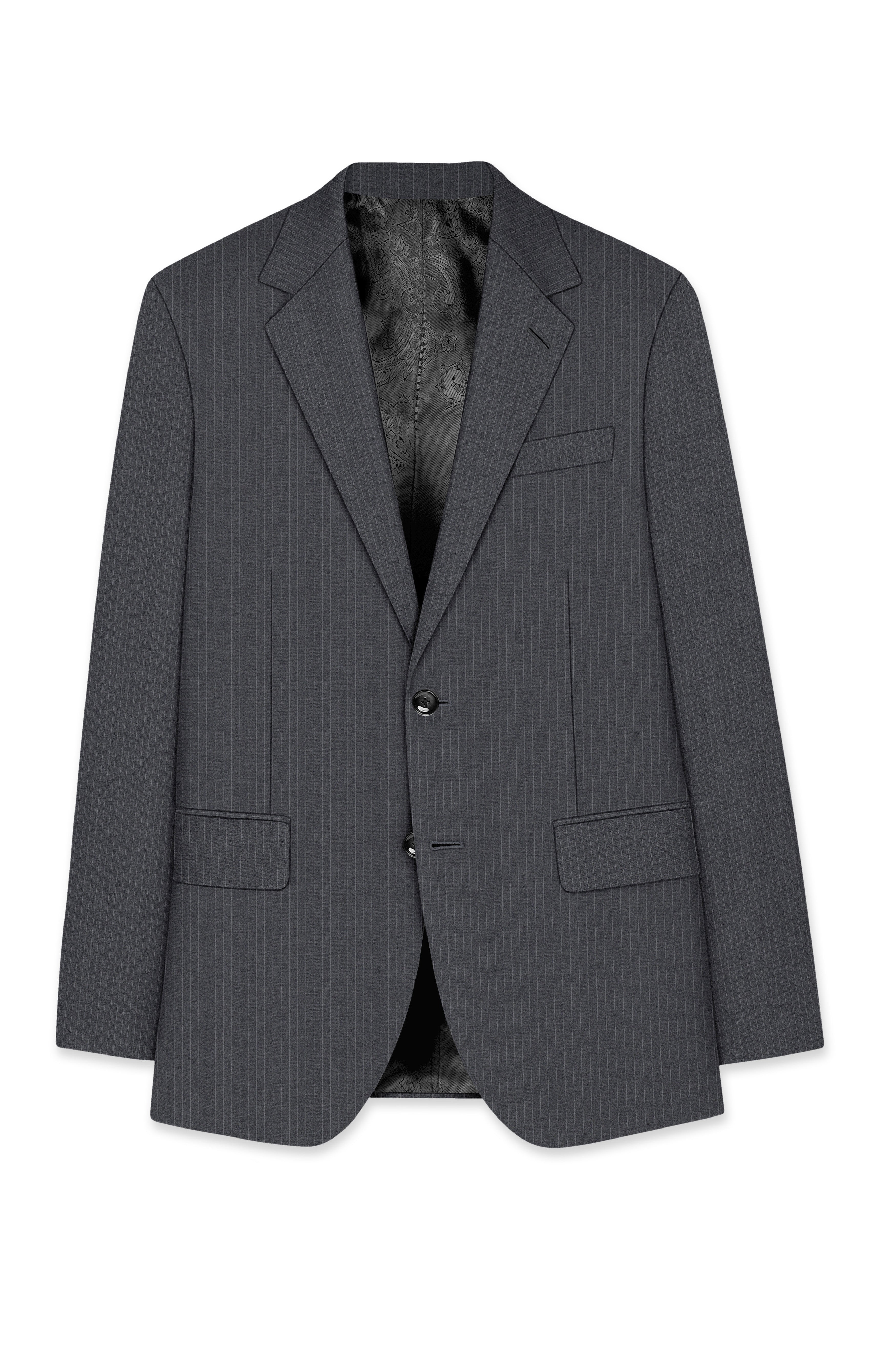 Ironside Gray Striped Single Breasted Suit