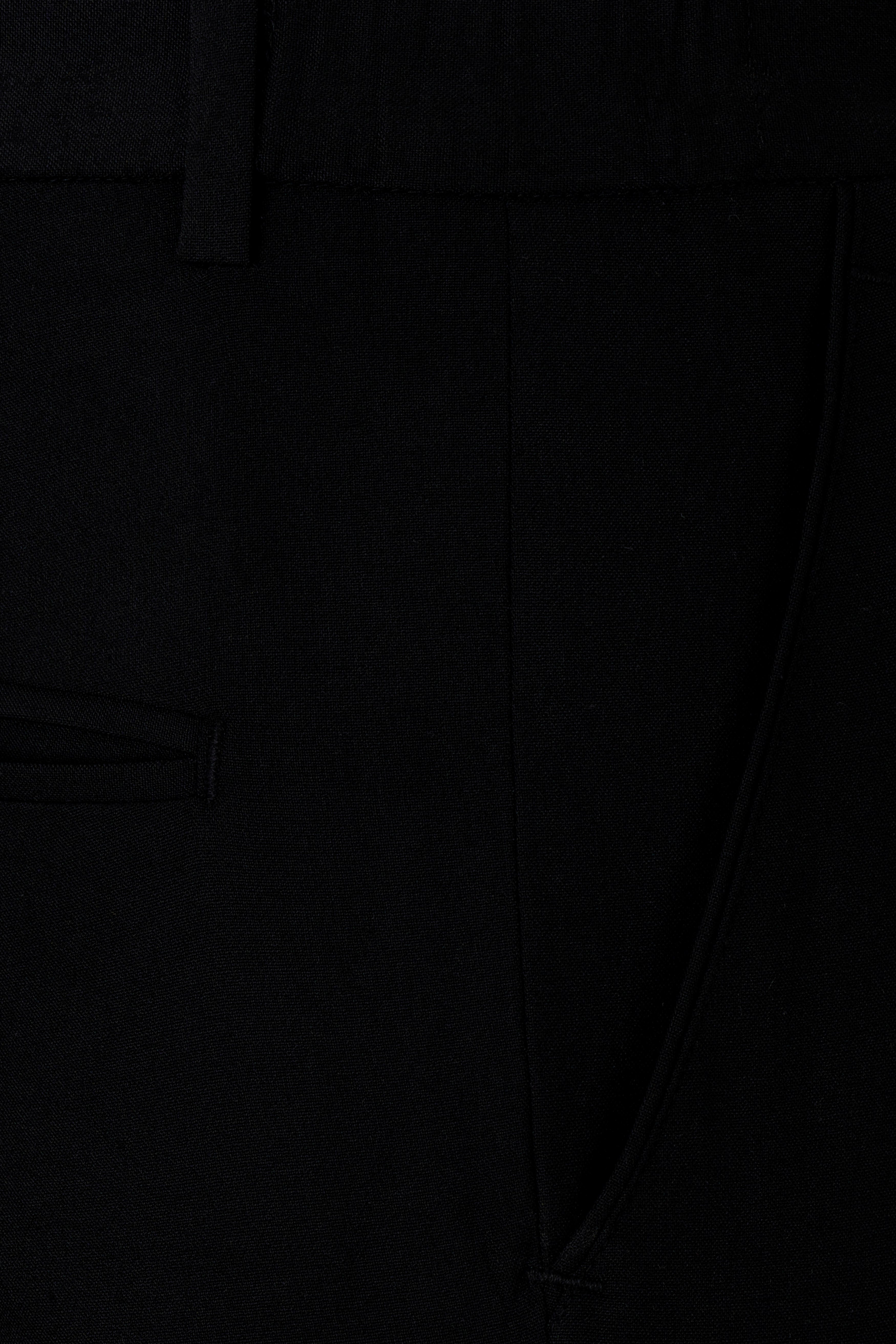 Noirex-Korean Black ( The Best Black We Have ) with Gray 4-Way Stretch Wrinkle-Free Single Breasted Designer Suit