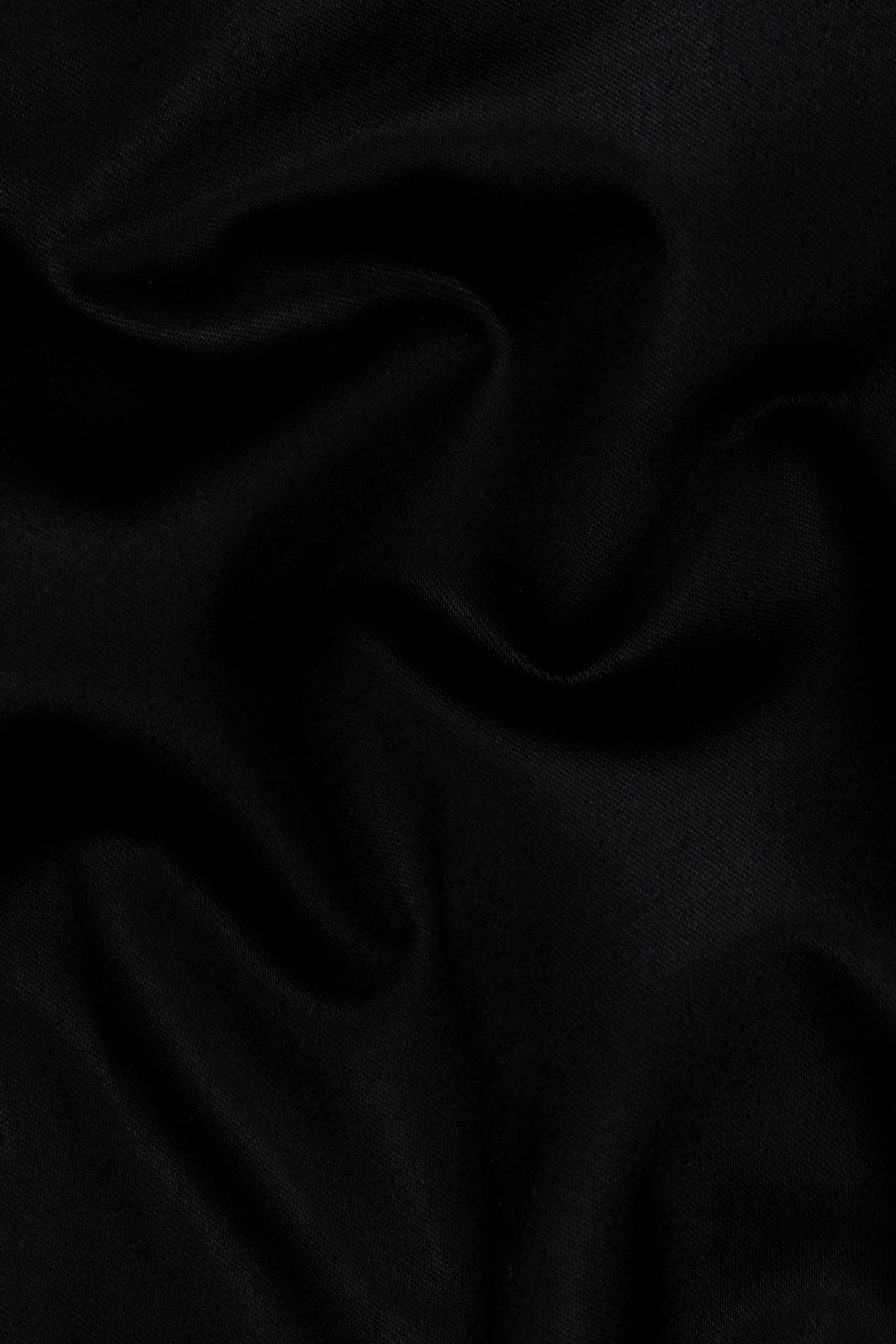 Noirex-Korean Black ( The Best Black We Have ) 4-Way Stretch Wrinkle-Free Fluid Drape Fabric Bandhgala Designer Suit