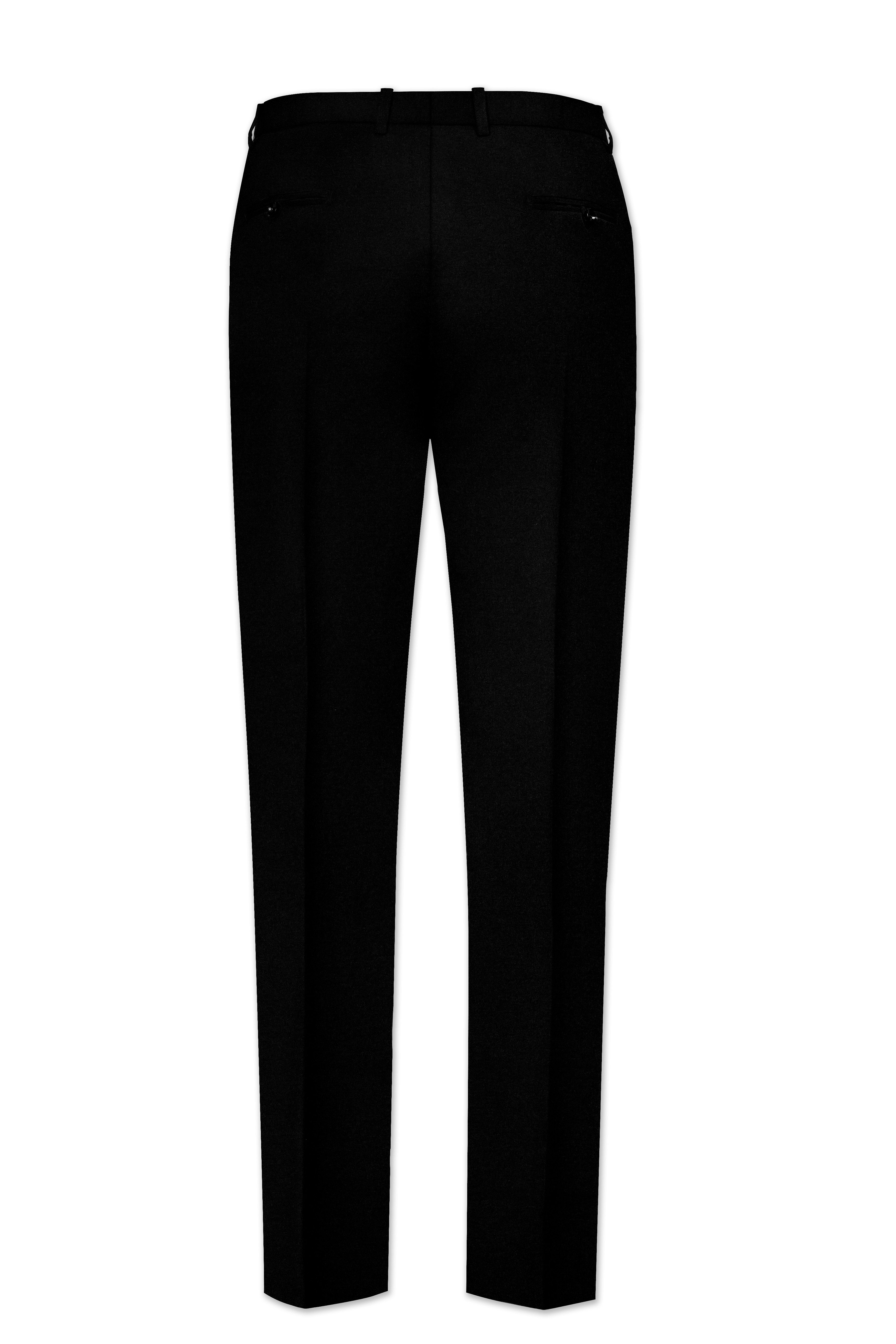 Noirex-Korean Black (The Best Black We Have) Cross Placket 4-Way Stretch Bandhgala Suit