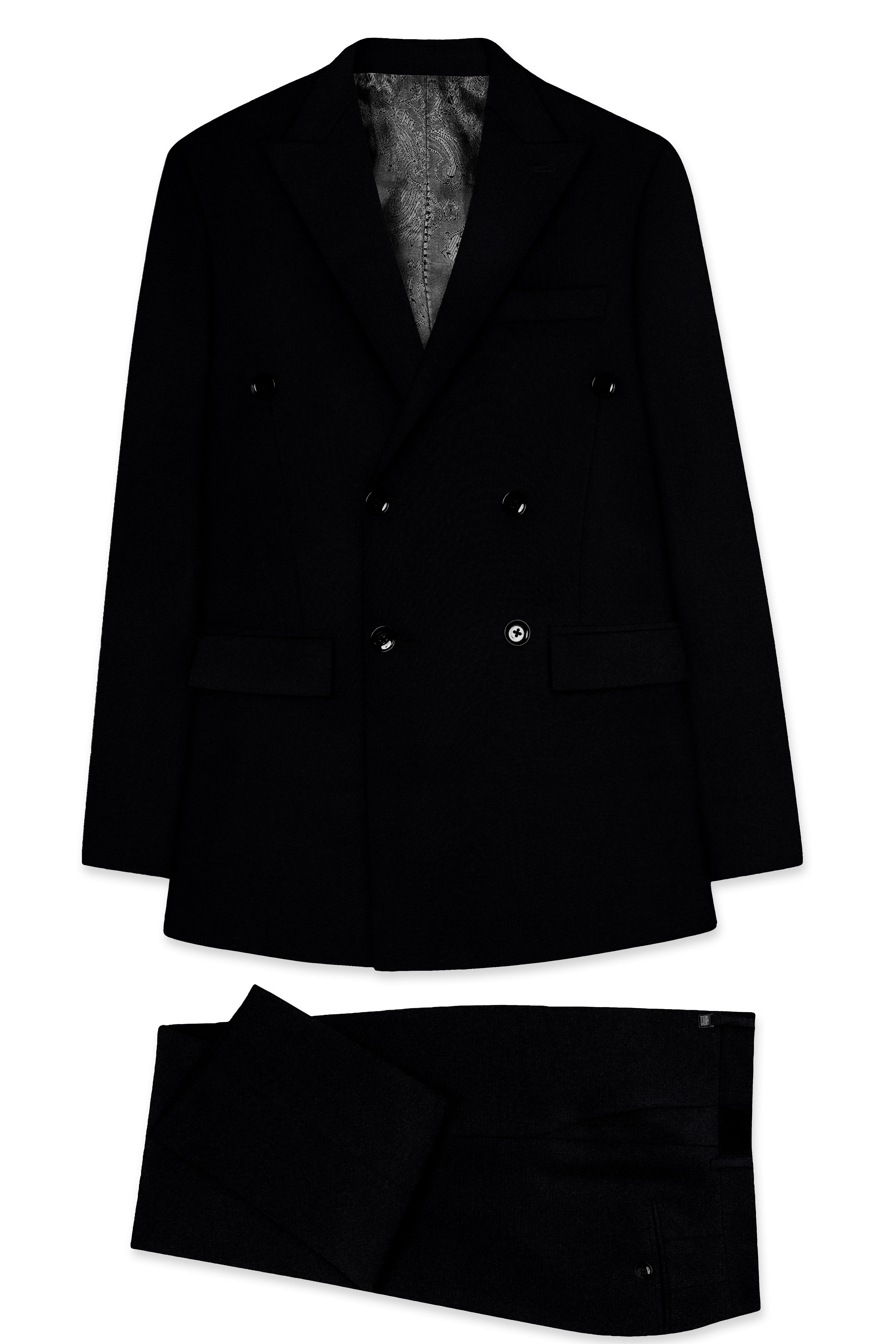 Noirex-Korean Black (The Best Black We Have) 4-Way Stretch Double Breasted Suit