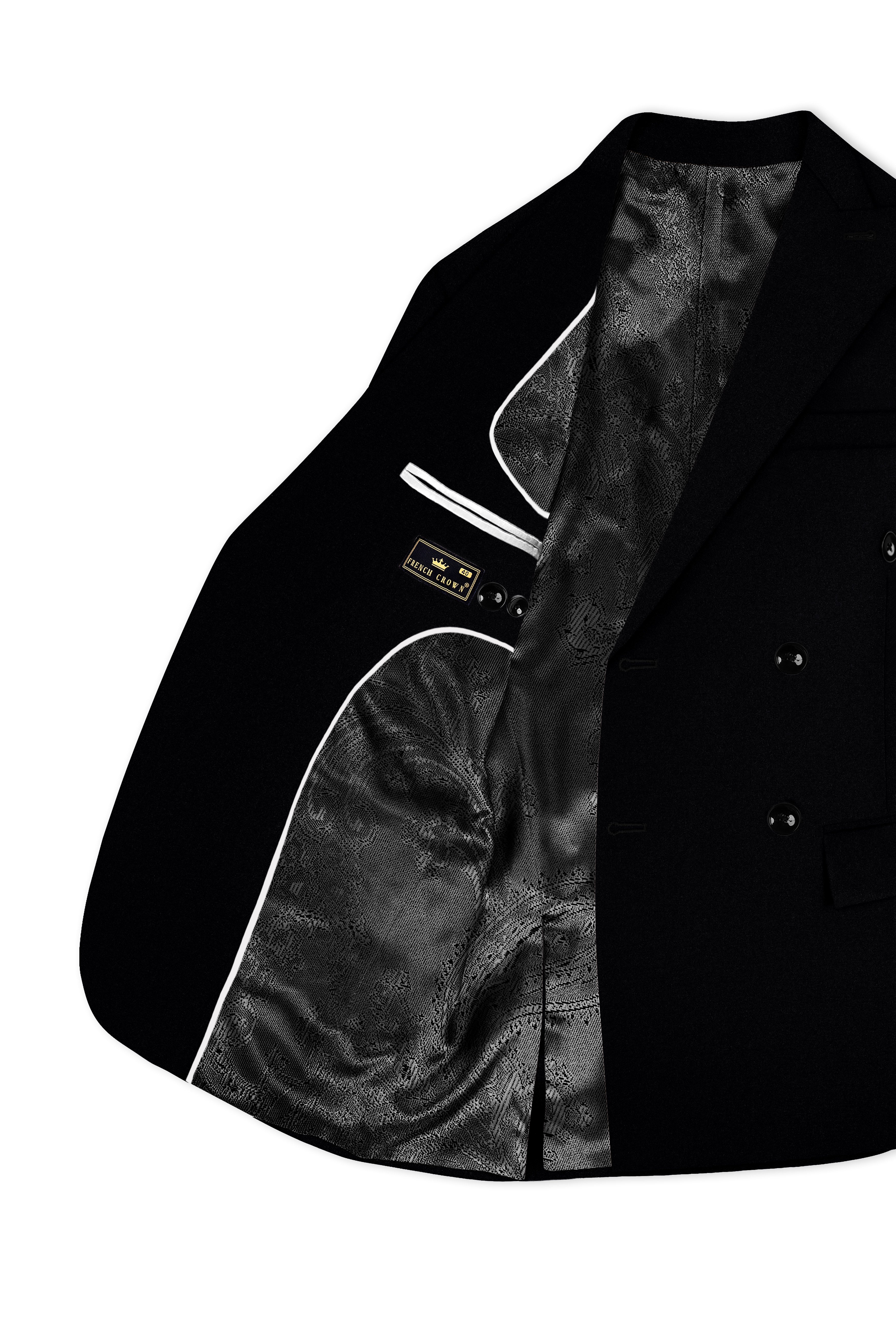 Noirex-Korean Black (The Best Black We Have) 4-Way Stretch Double Breasted Suit