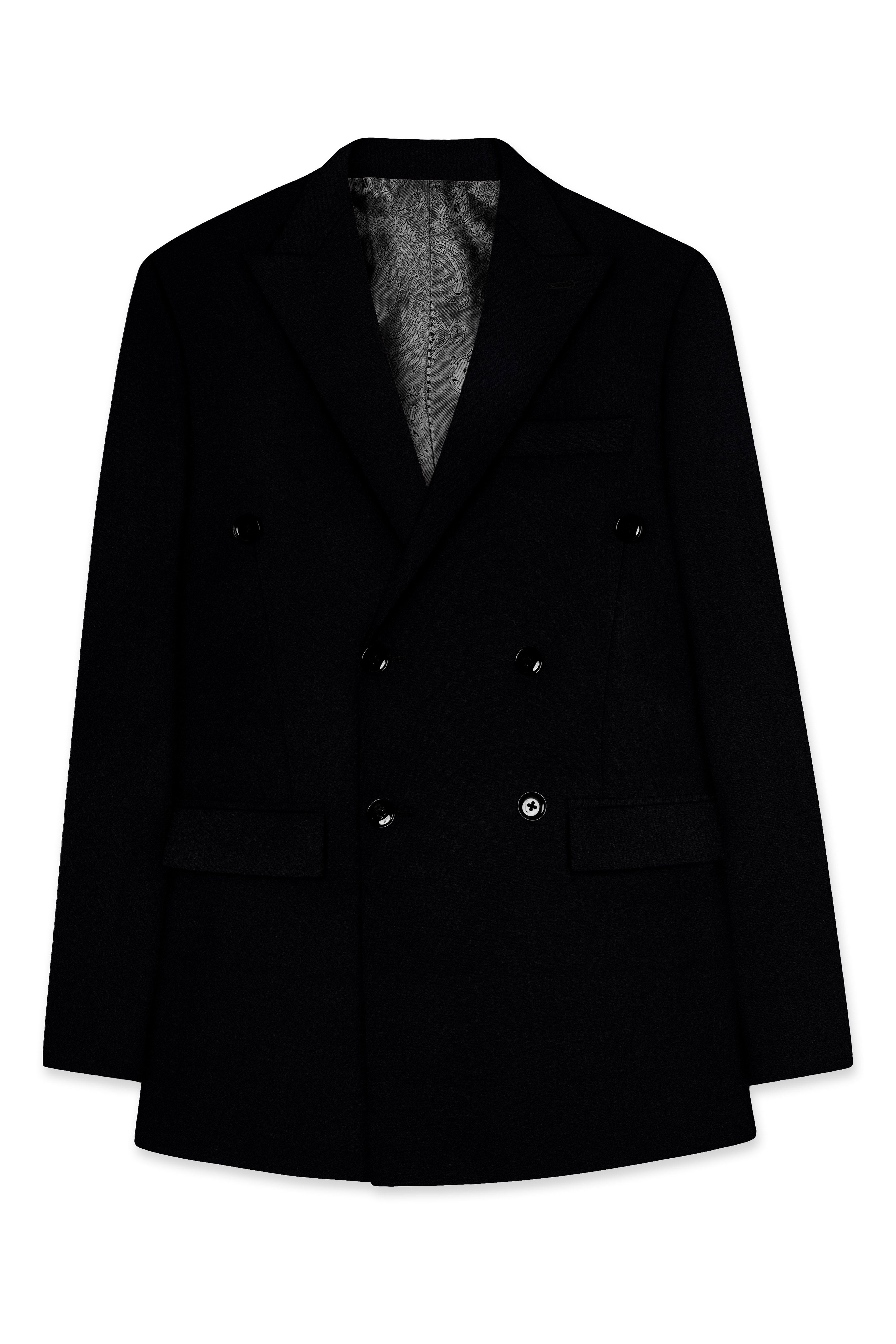 Noirex-Korean Black (The Best Black We Have) 4-Way Stretch Double Breasted Suit