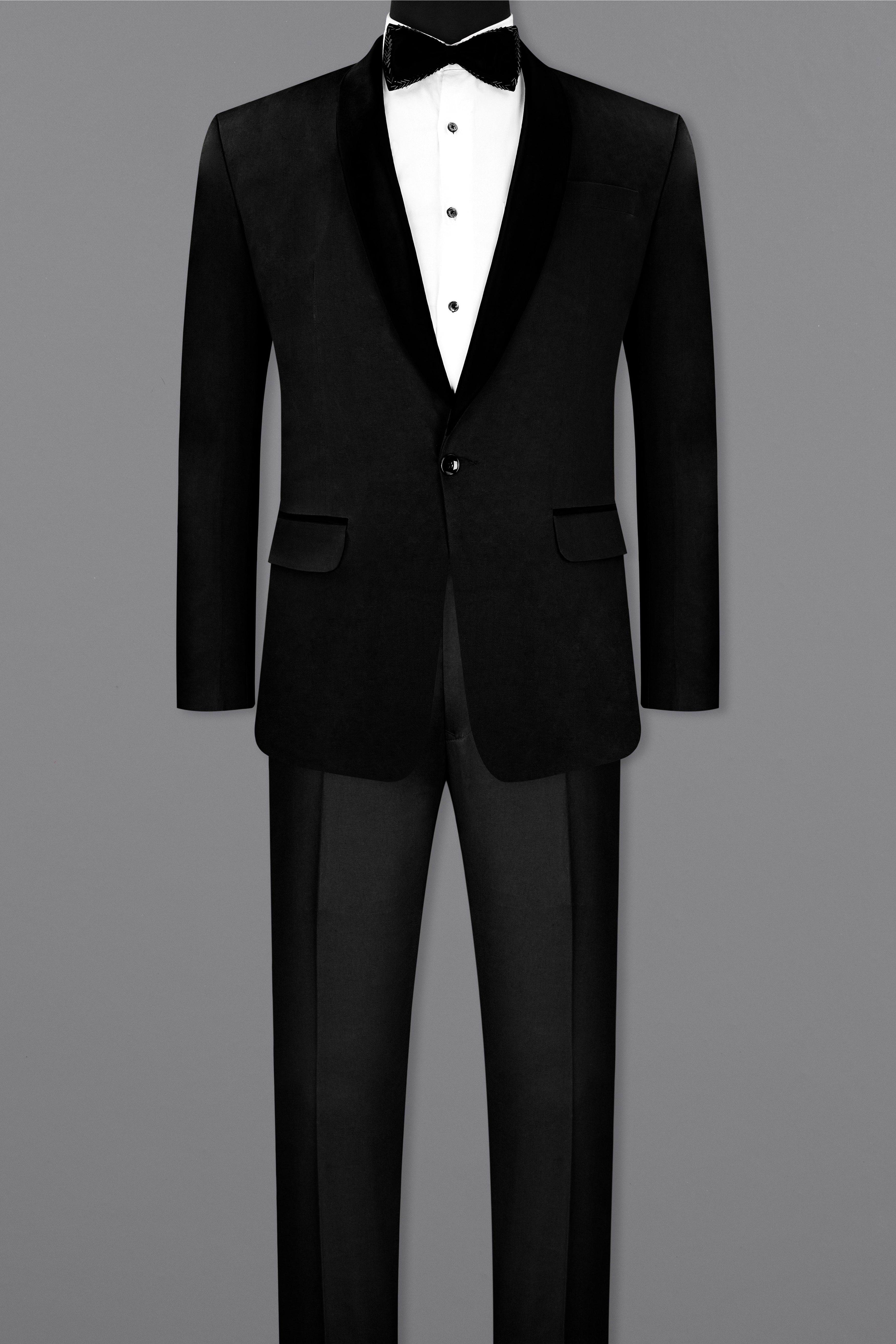 Jade Black Stretchable Premium Cotton Tuxedo traveler Suit