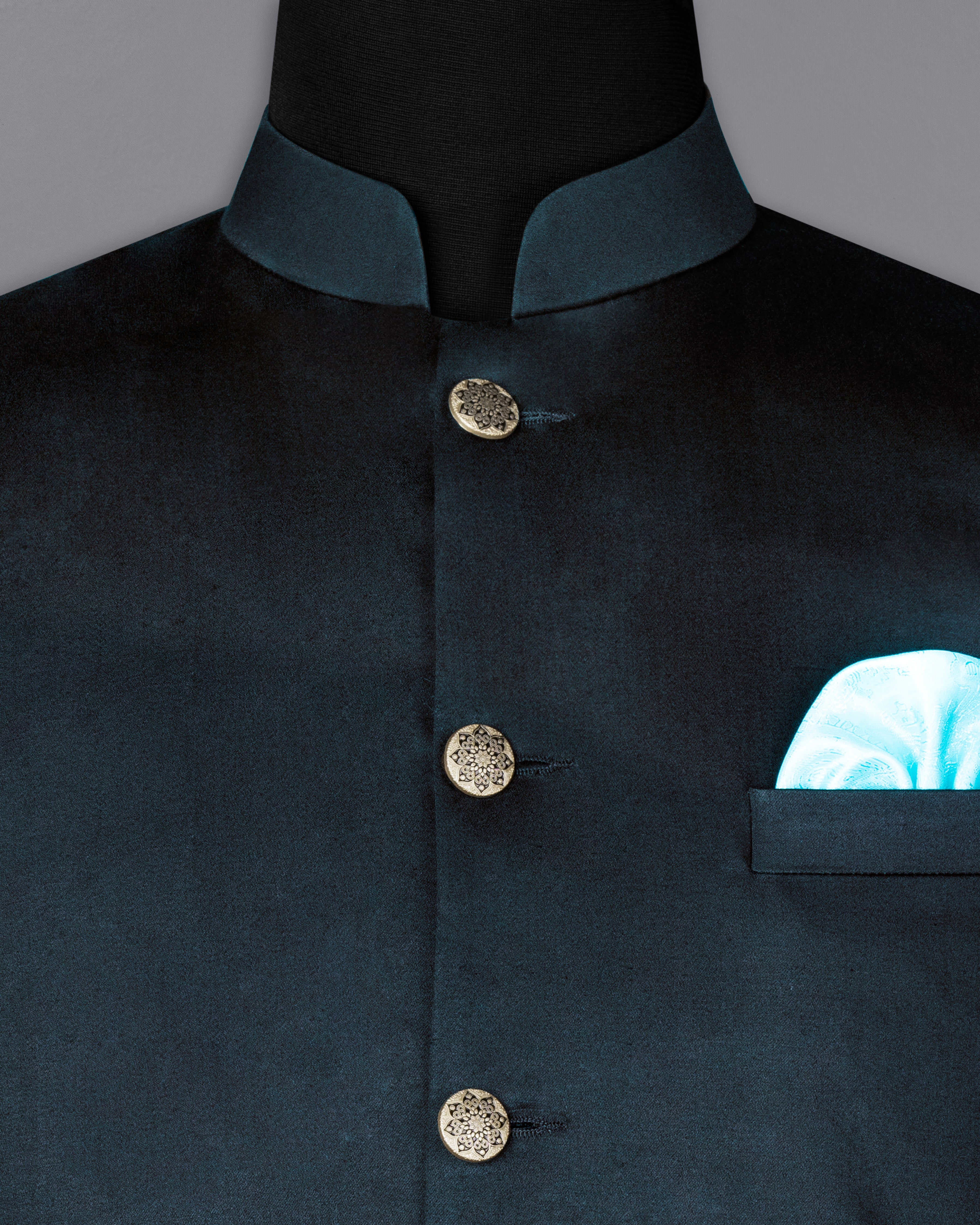 Timber Sea Blue Cross Placket Stretchable Premium Cotton Bandhgala traveler Suit ST2640-CBG-36,ST2640-CBG-38,ST2640-CBG-40,ST2640-CBG-42,ST2640-CBG-44,ST2640-CBG-46,ST2640-CBG-48,ST2640-CBG-50,ST2640-CBG-52,ST2640-CBG-54,ST2640-CBG-56,ST2640-CBG-58,ST2640-CBG-60
