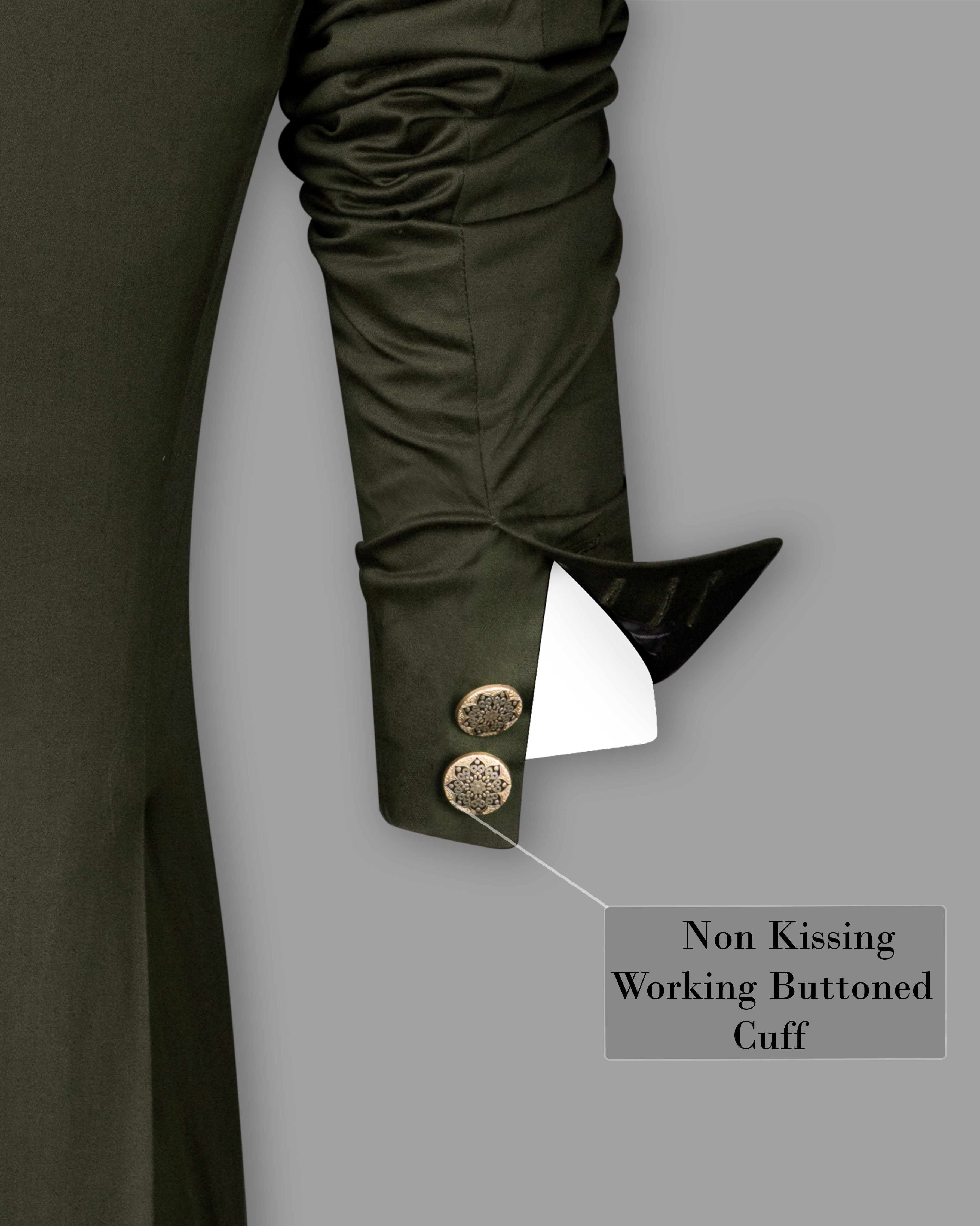 Taupe Green Cross Placket Stretchable Premium Cotton Bandhgala traveler Suit ST2645-CBG-36,ST2645-CBG-38,ST2645-CBG-40,ST2645-CBG-42,ST2645-CBG-44,ST2645-CBG-46,ST2645-CBG-48,ST2645-CBG-50,ST2645-CBG-52,ST2645-CBG-54,ST2645-CBG-56,ST2645-CBG-58,ST2645-CBG-60