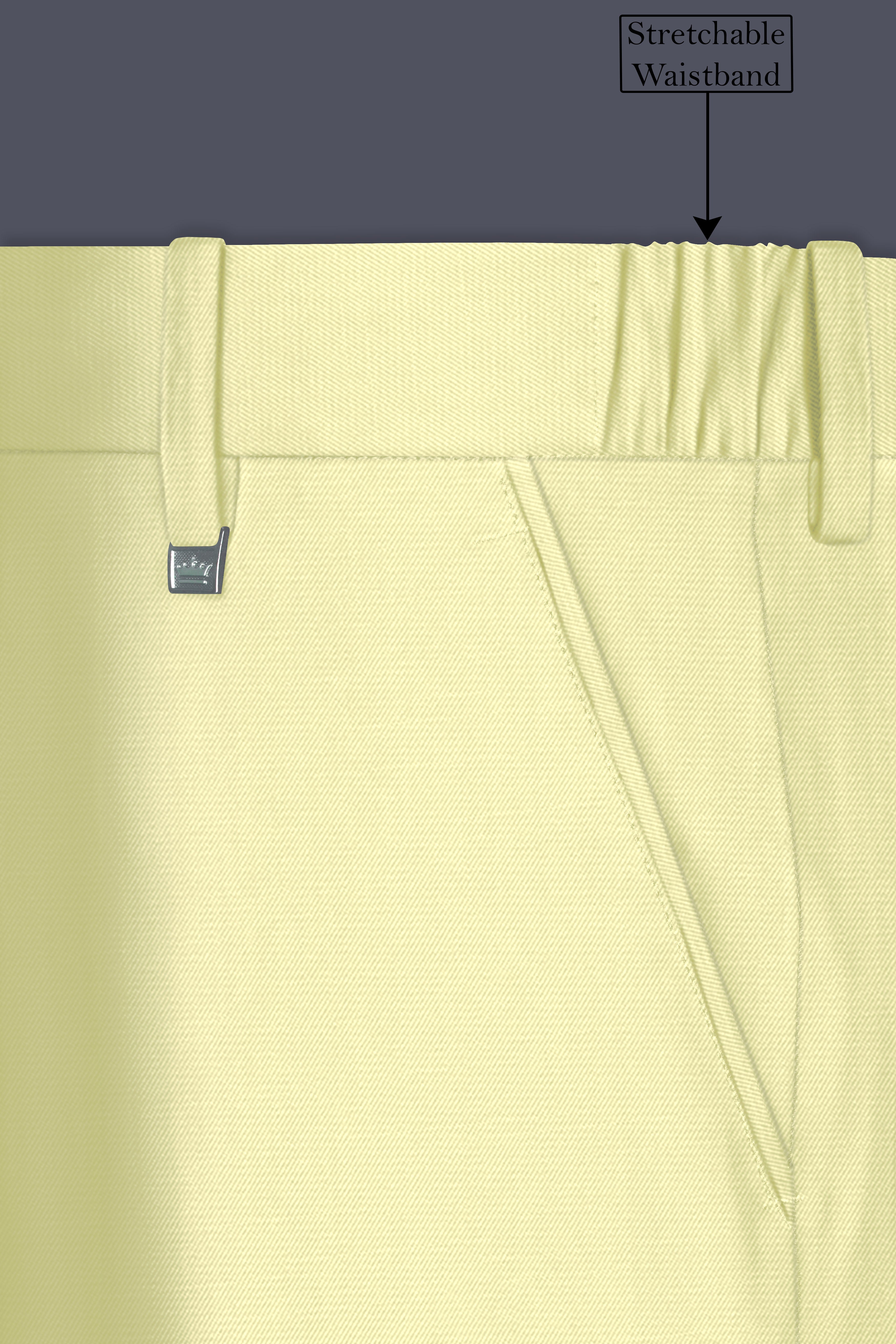 Maize Cream Tuxedo Premium Cotton Stretchable traveler Suit