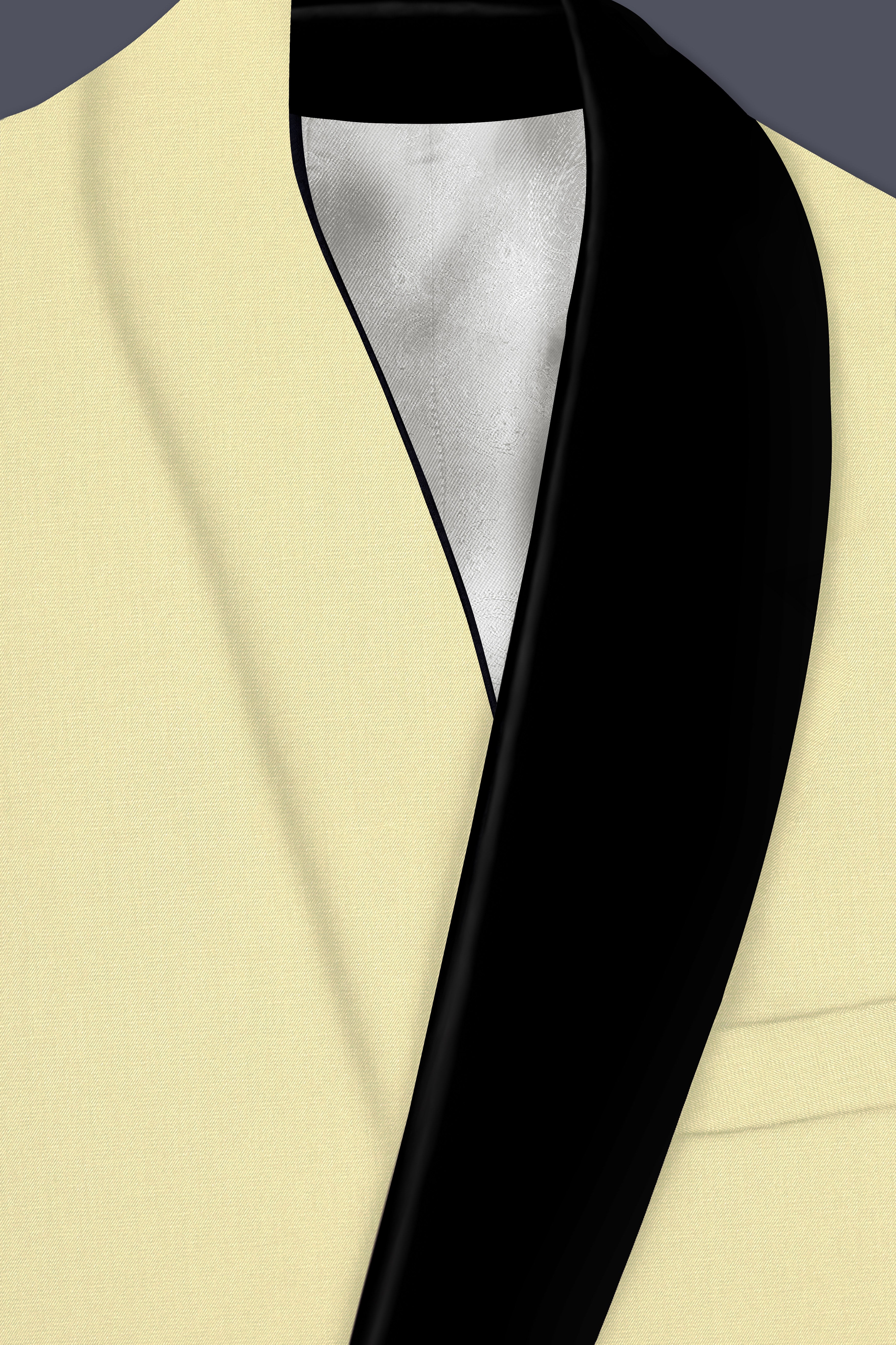 Maize Cream Tuxedo Premium Cotton Stretchable traveler Suit