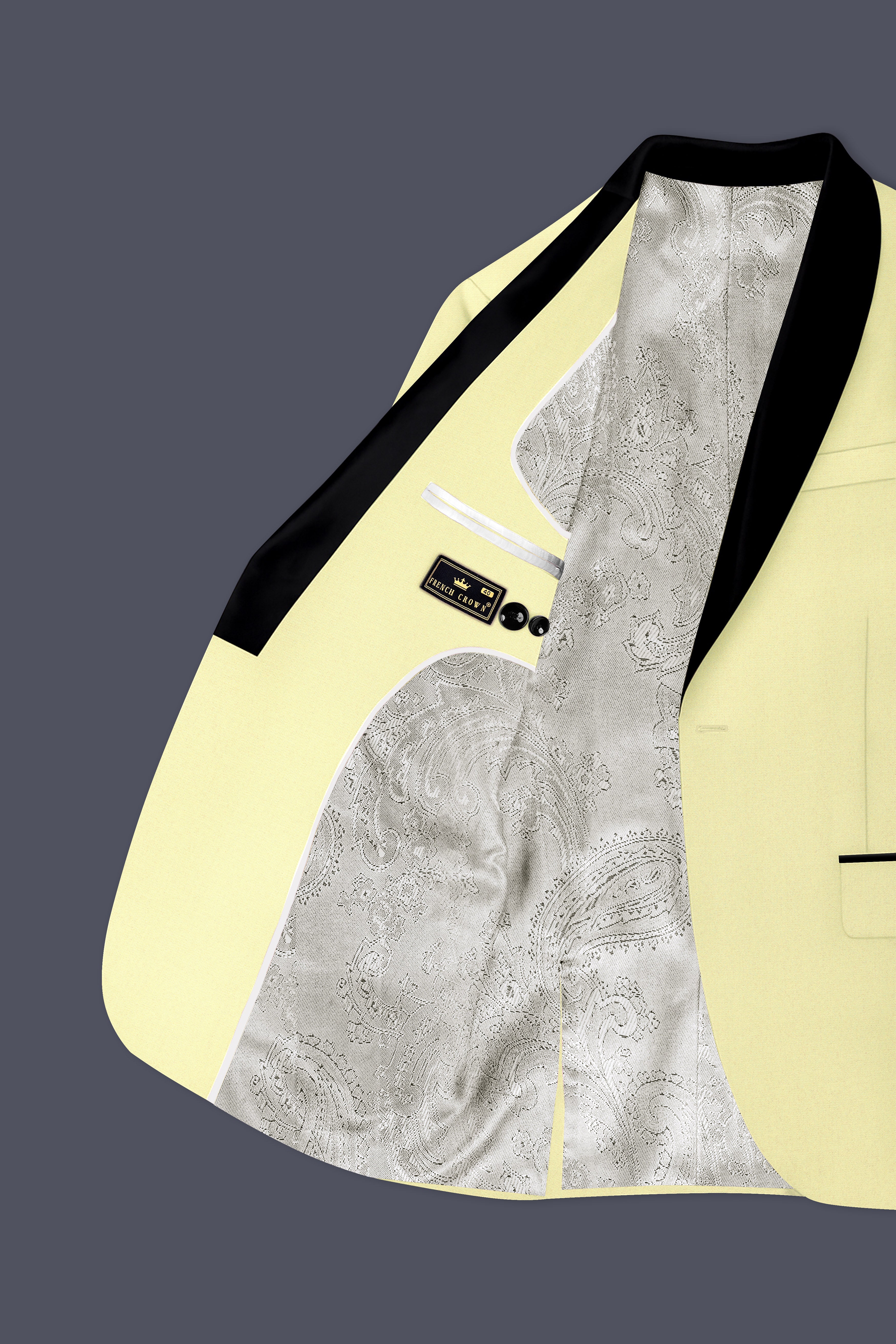 Maize Cream Tuxedo Premium Cotton Stretchable traveler Suit