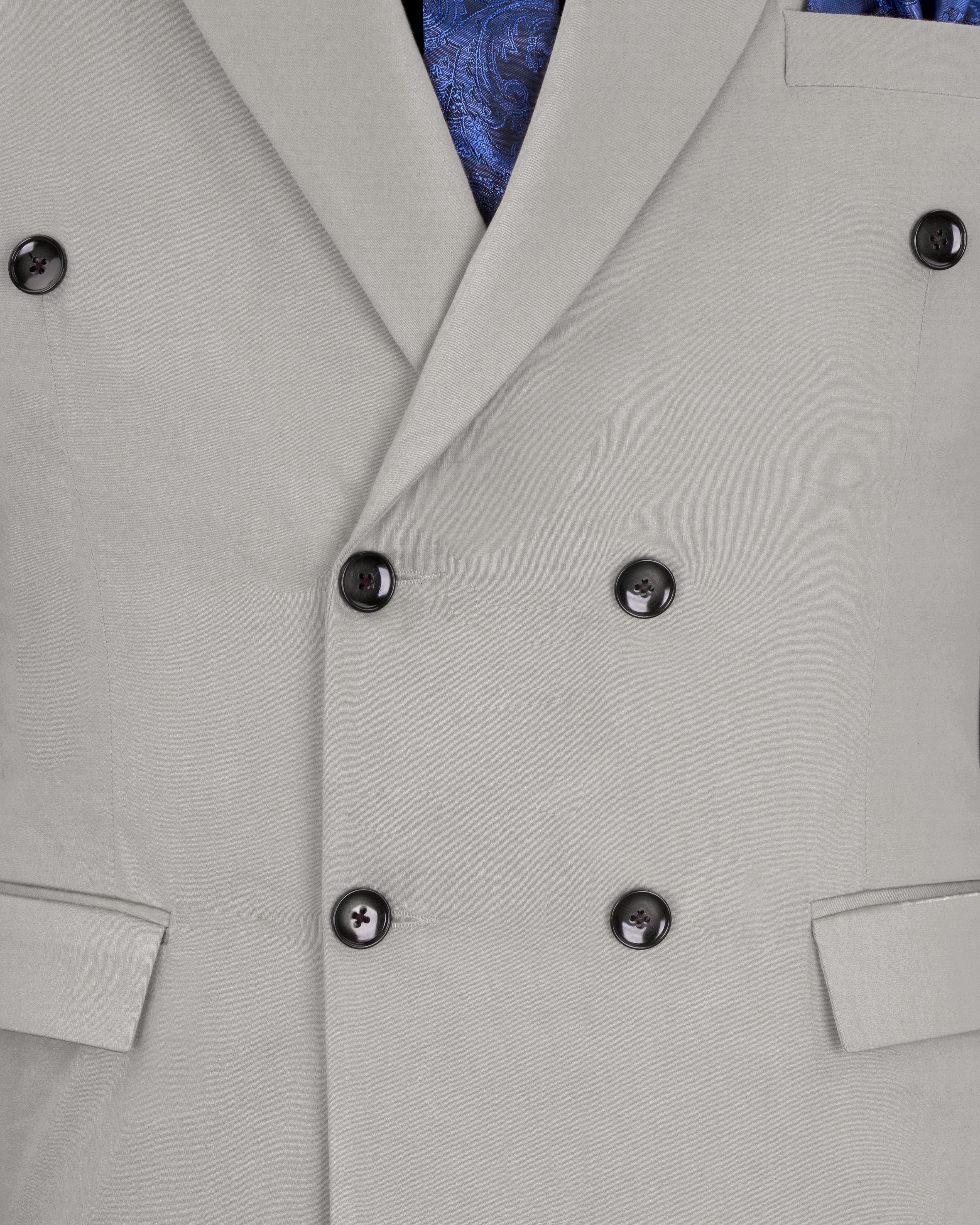 Martini Gray Stretchable Double Breasted Premium Cotton traveler Suit ST2668-DB-36,ST2668-DB-38,ST2668-DB-40,ST2668-DB-42,ST2668-DB-44,ST2668-DB-46,ST2668-DB-48,ST2668-DB-50,ST2668-DB-52,ST2668-DB-54,ST2668-DB-56,ST2668-DB-58,ST2668-DB-60