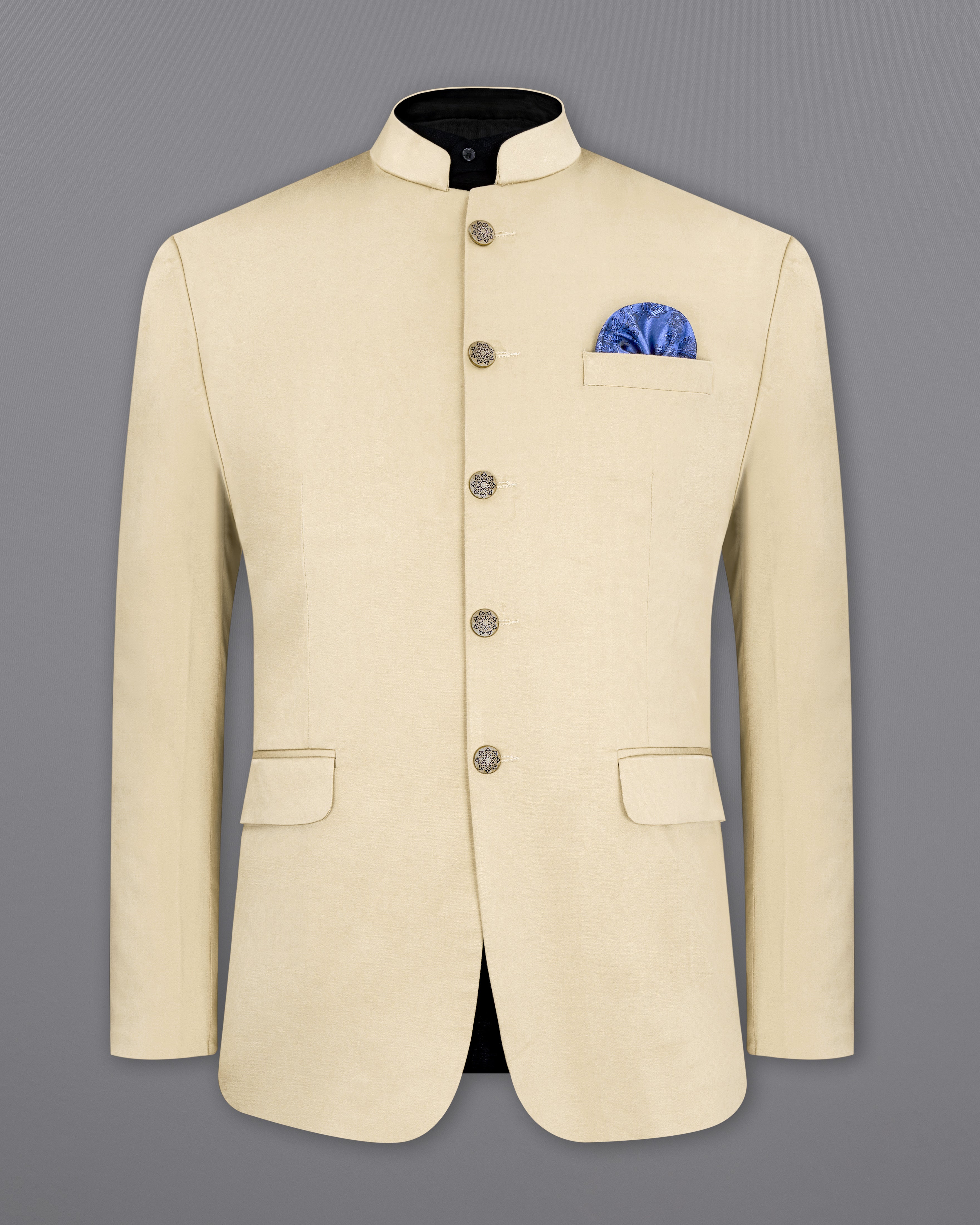 Moon Mist Beige Bandhgala Premium Cotton Stretchable traveler Suit ST2674-BG-36,ST2674-BG-38,ST2674-BG-40,ST2674-BG-42,ST2674-BG-44,ST2674-BG-46,ST2674-BG-48,ST2674-BG-50,ST2674-BG-52,ST2674-BG-54,ST2674-BG-56,ST2674-BG-58,ST2674-BG-60