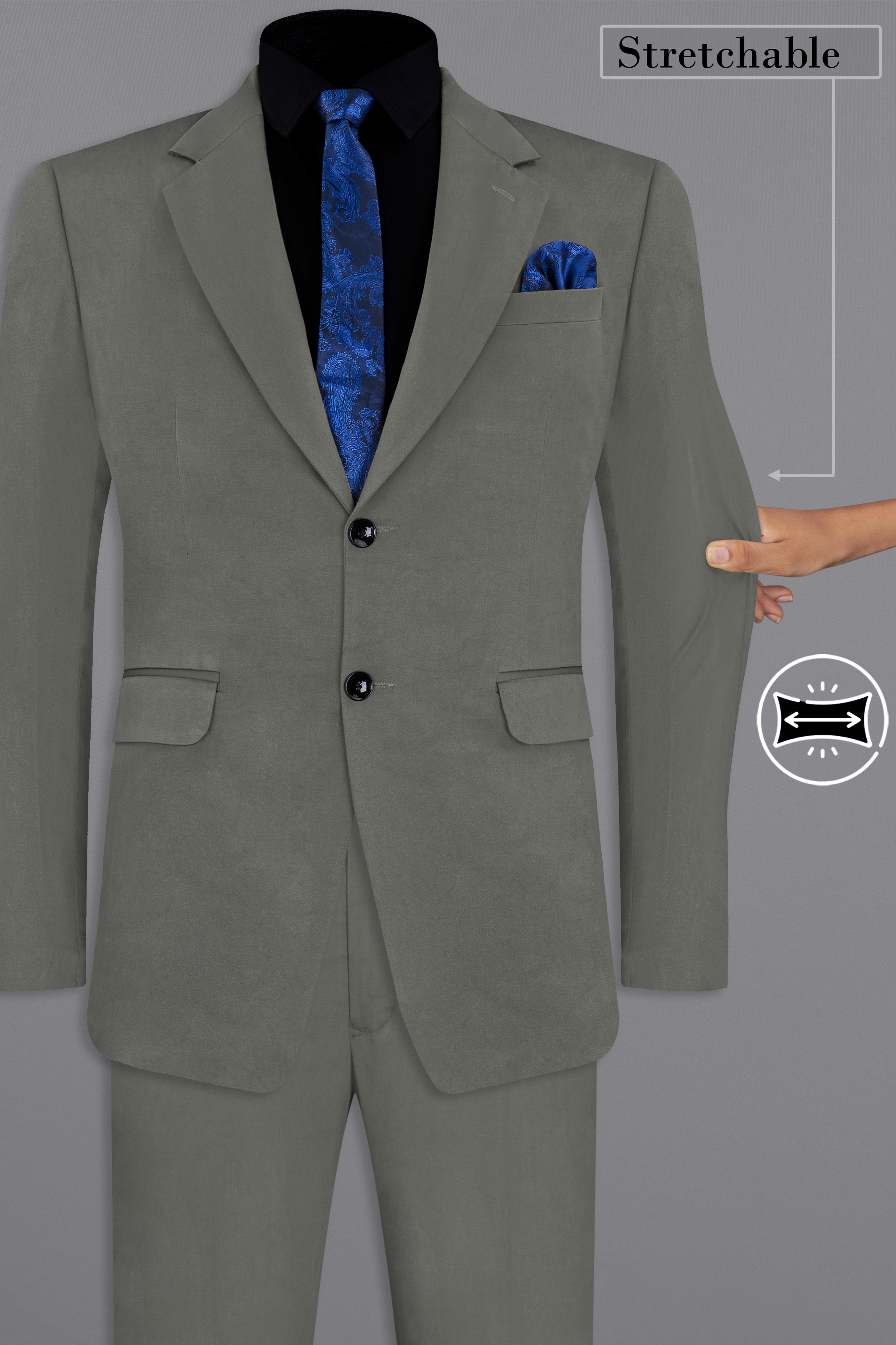 Ironside Gray Stretchable Premium Cotton traveler Suit ST2682-SB-36, ST2682-SB-38, ST2682-SB-40, ST2682-SB-42, ST2682-SB-44, ST2682-SB-46, ST2682-SB-48, ST2682-SB-50, ST2682-SB-52, ST2682-SB-54, ST2682-SB-56, ST2682-SB-58, ST2682-SB-60